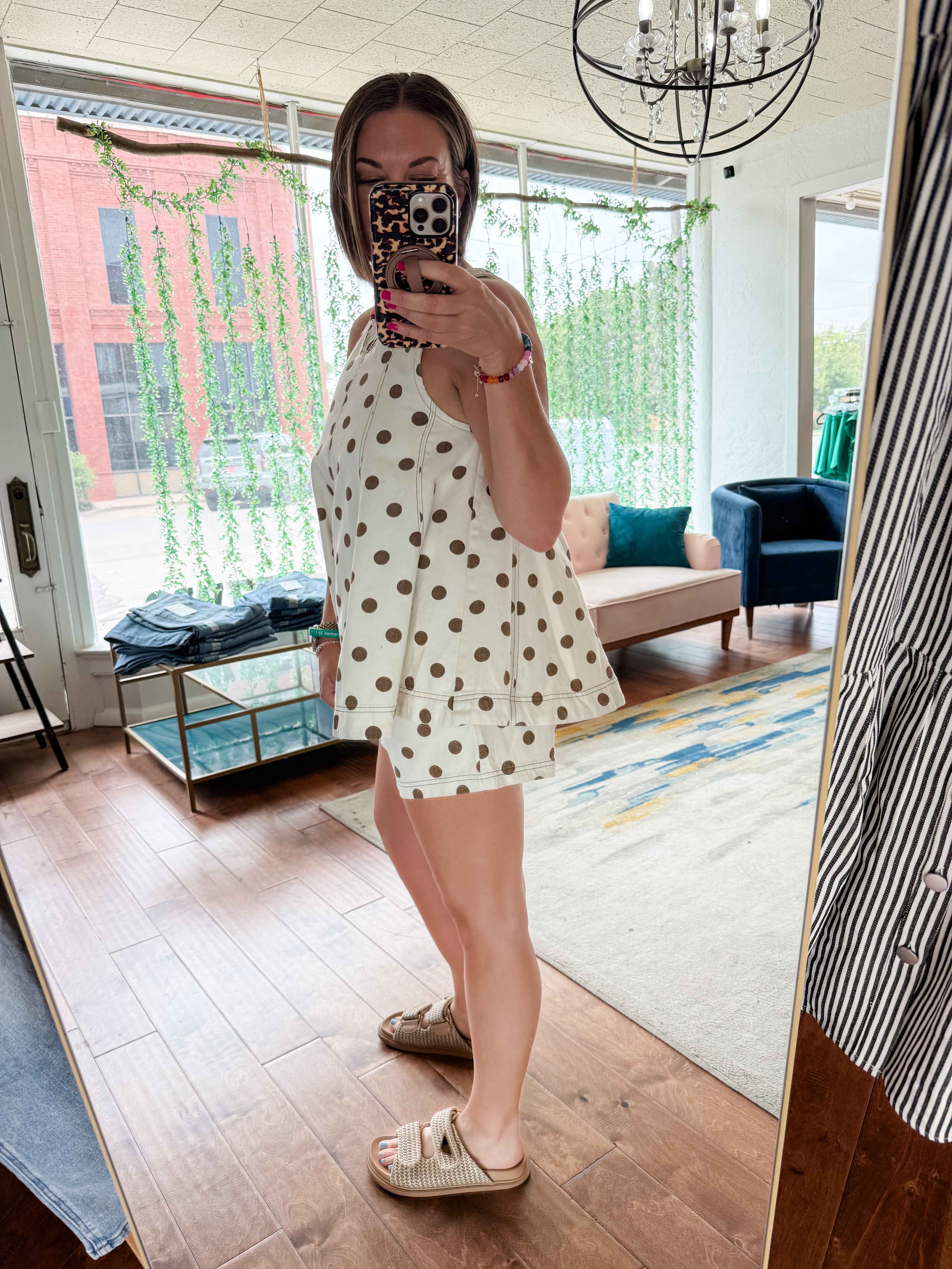Mineral Washed Polka Dot Swing Top