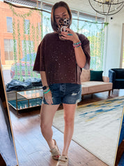 Structured Denim Shorts