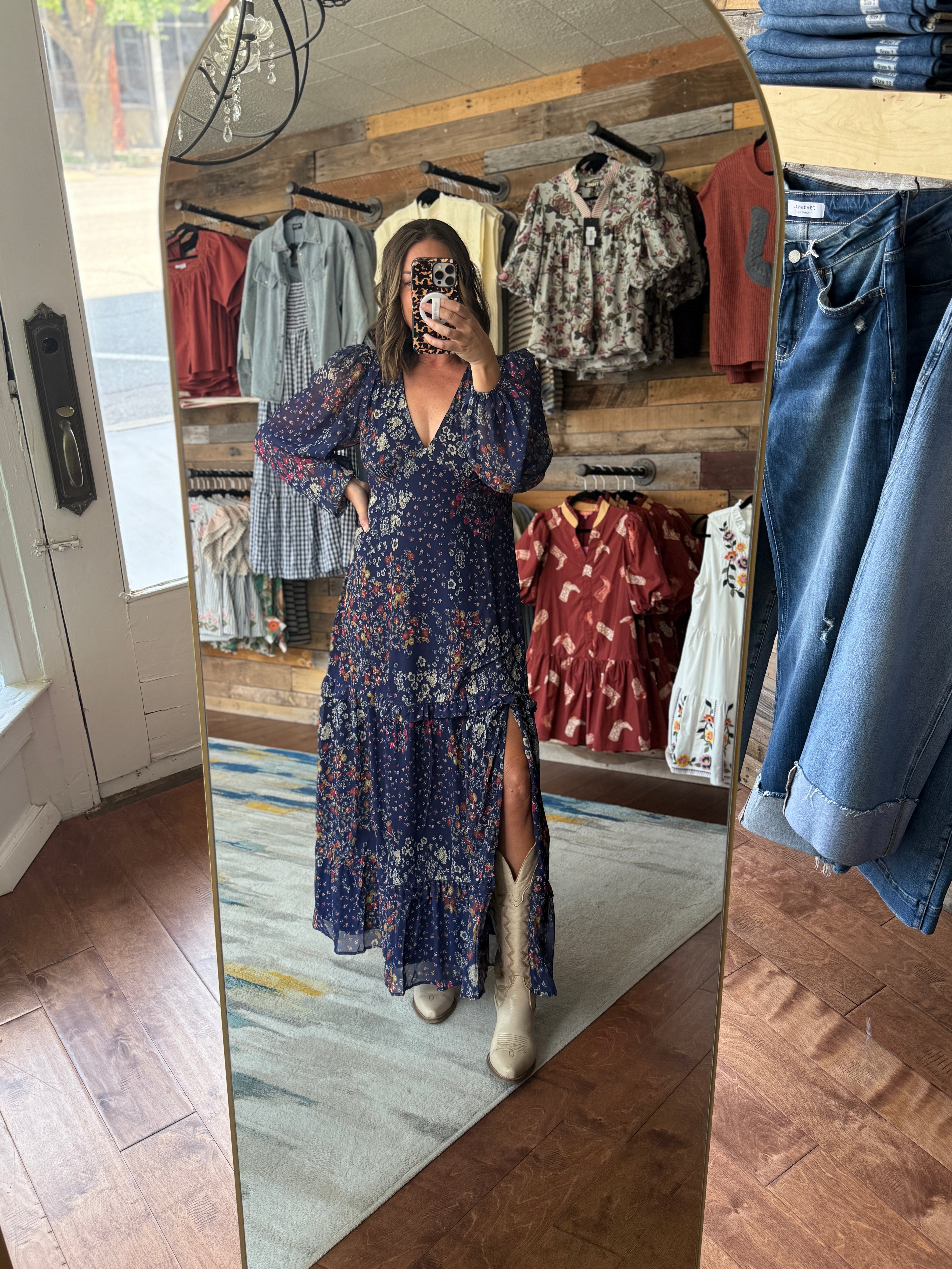 Fall Floral Tier Maxi Dress