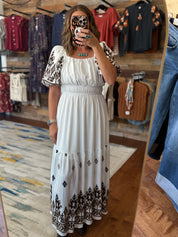 Southwest Bubble Maxi Dress