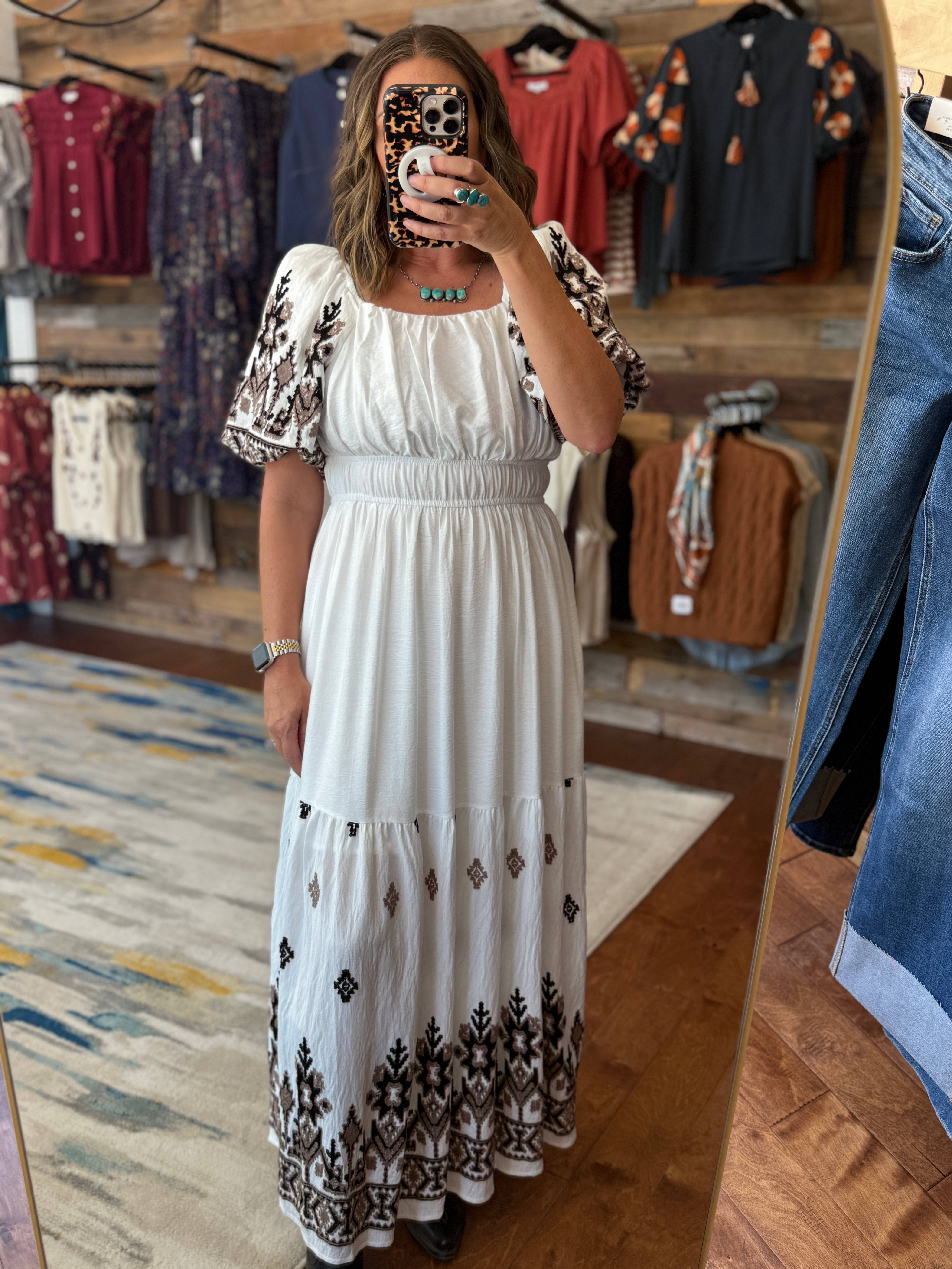Southwest Bubble Maxi Dress