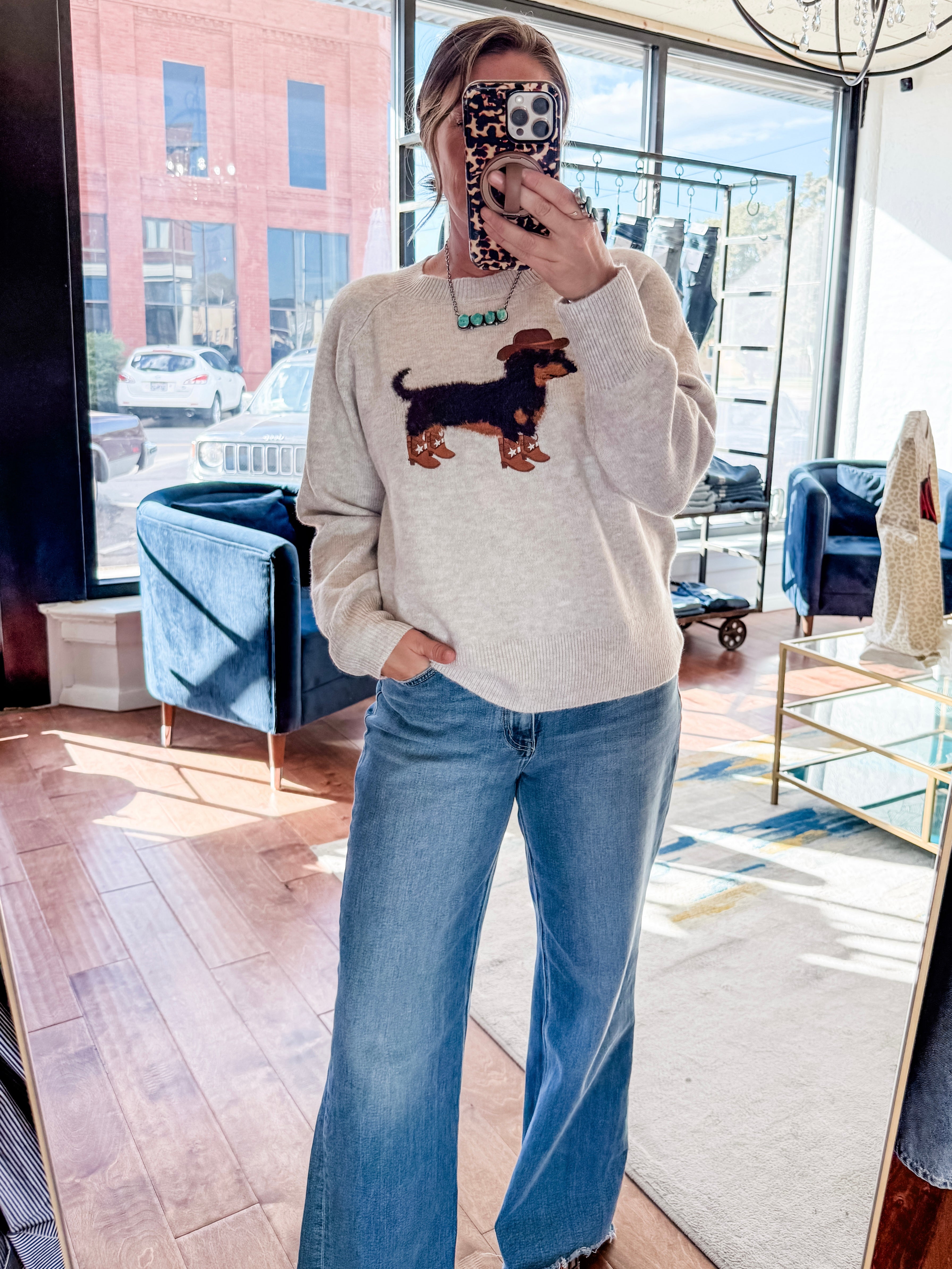 Cowboy Dachshund Sweater