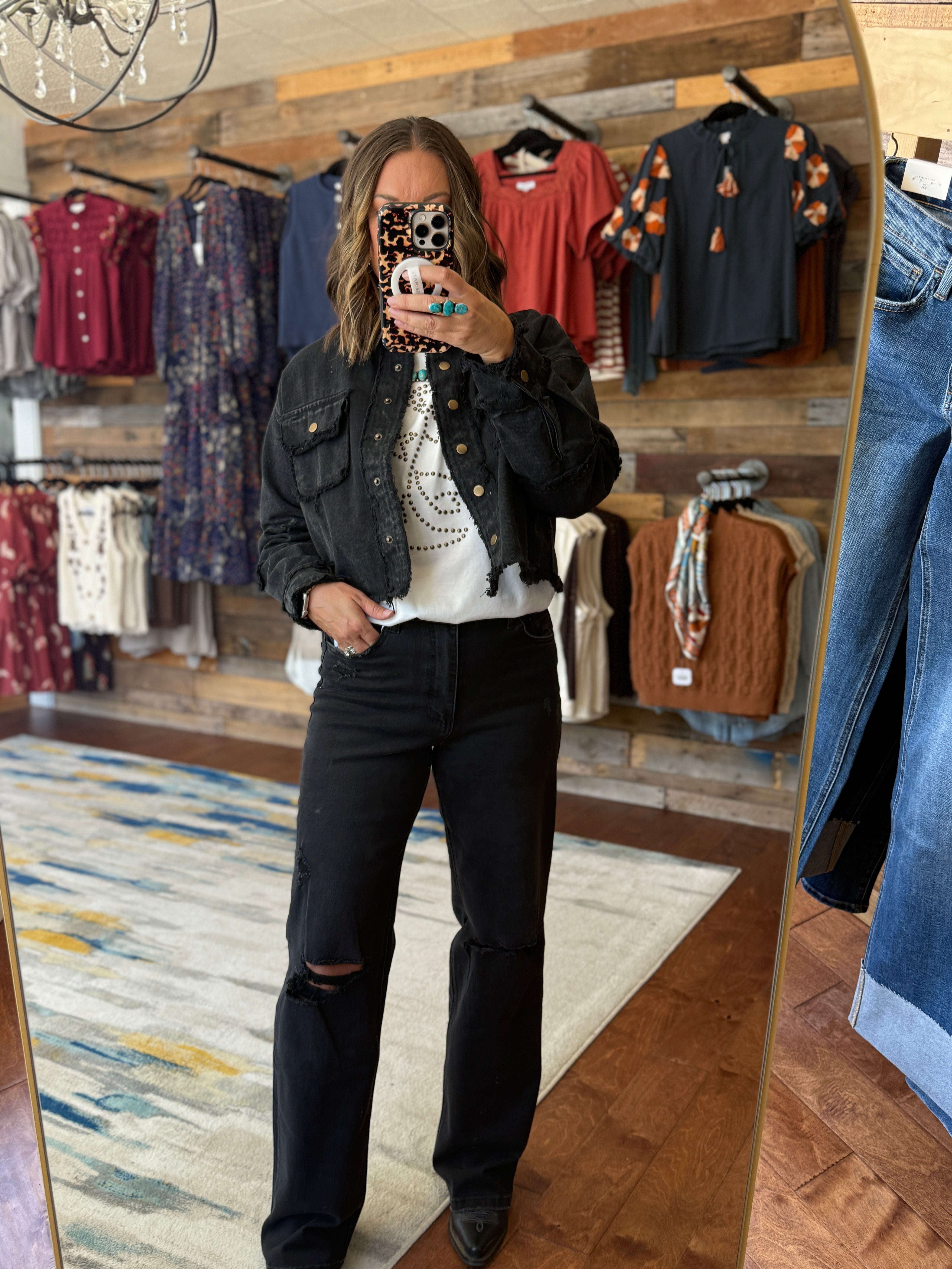 Vintage Washed Frayed Jacket