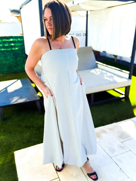 Stripe Bubble Maxi Dress