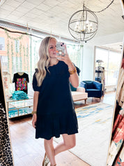 Ruffle Collar Puff Sleeve Dress