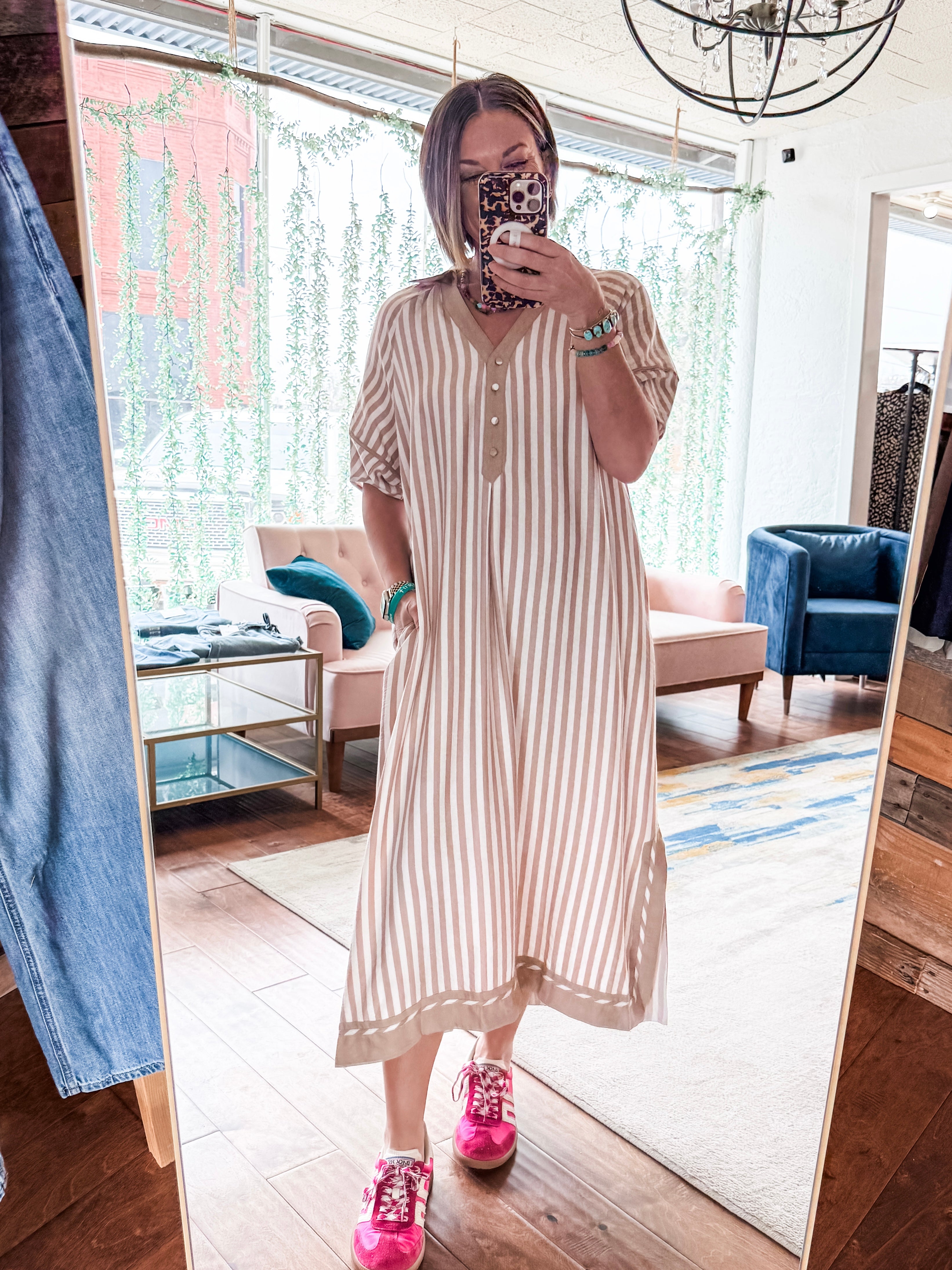 Coastal Stripe Midi Dress