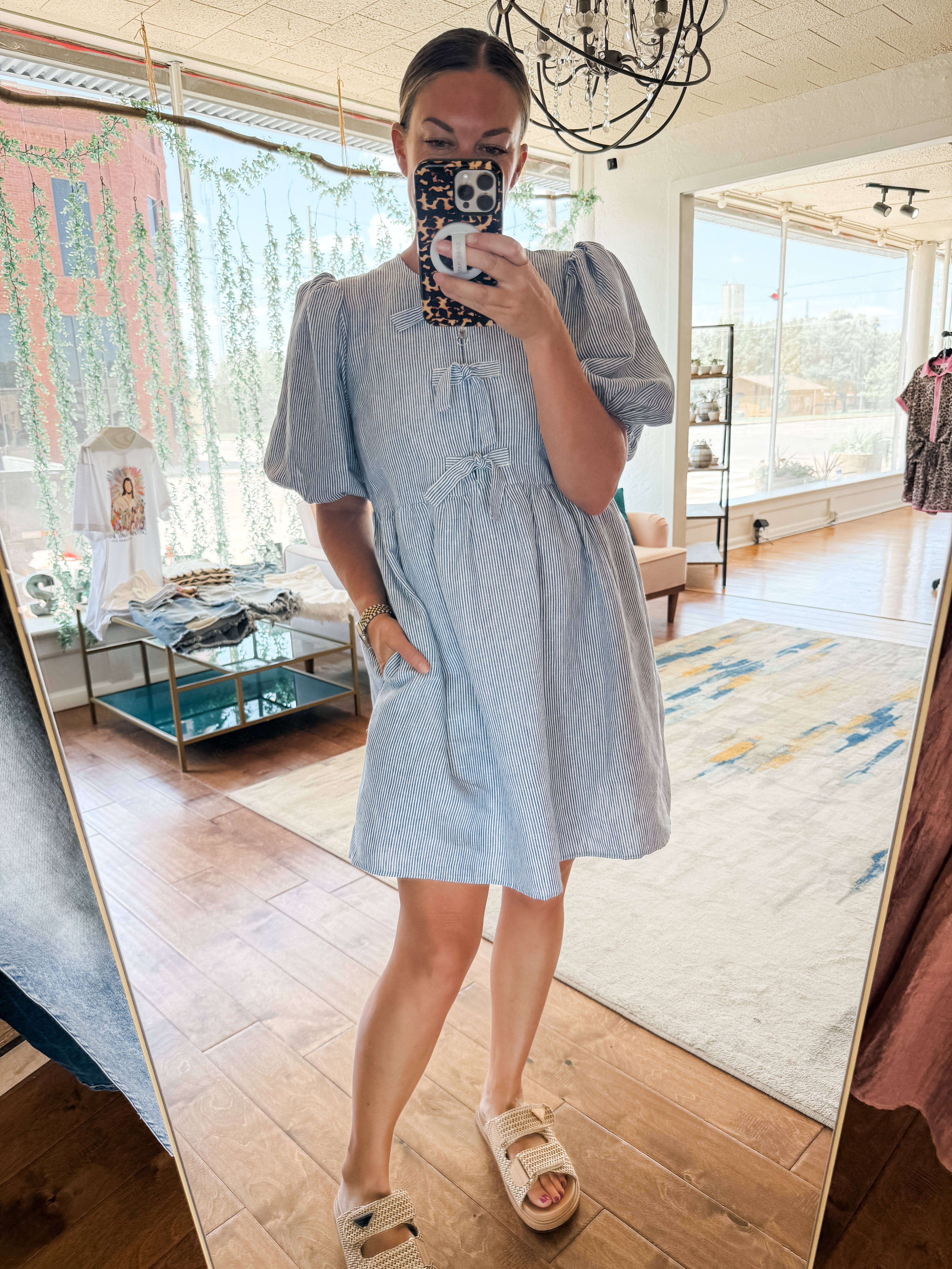 Jenny Stripe Linen Dress