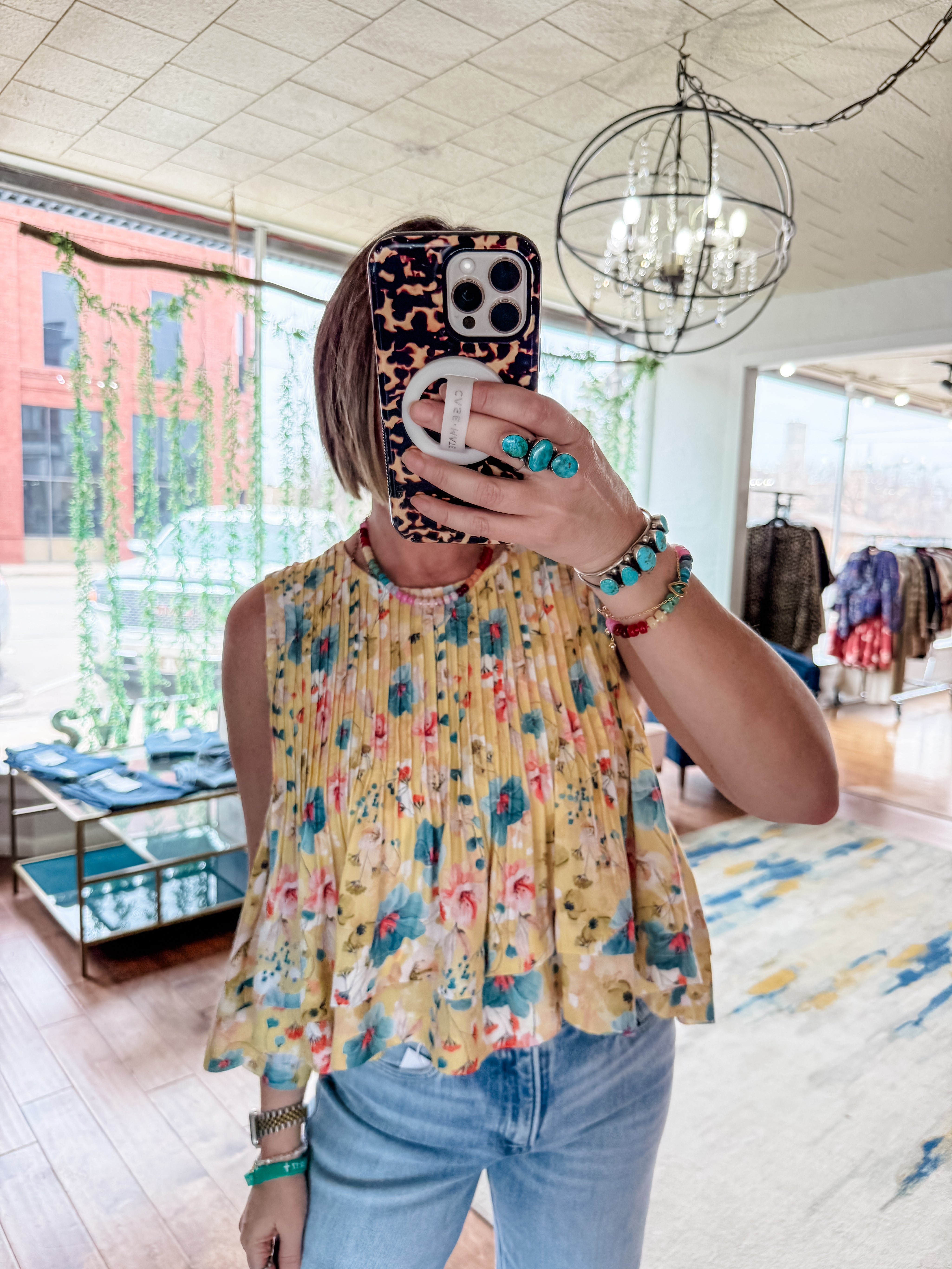 Sunny Meadow Pleated Tank