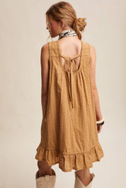 Textured Pintuck Mini Dress
