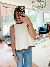 Contrast Trim Knit Top