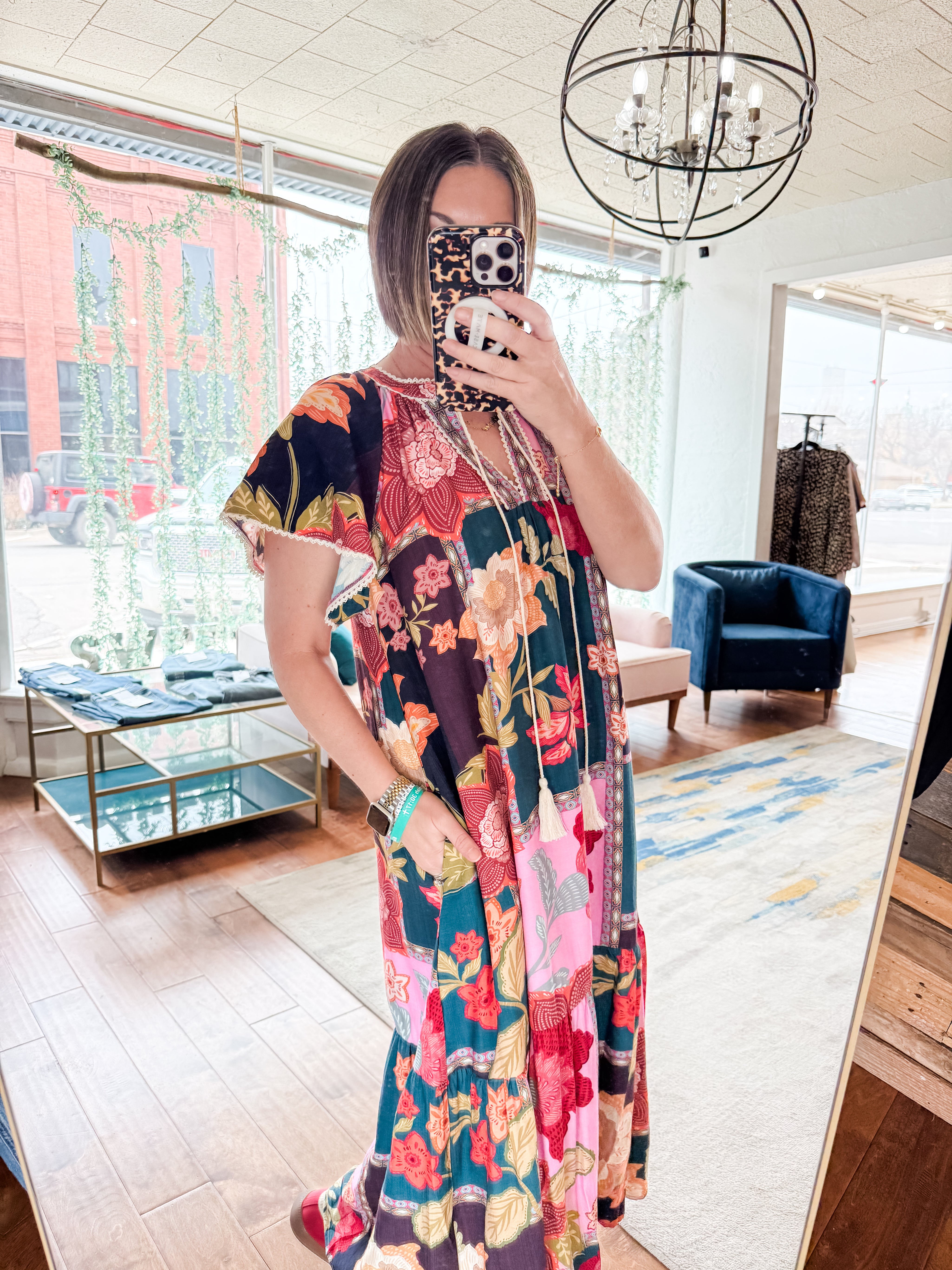 Mix Patchwork Floral Maxi Dress