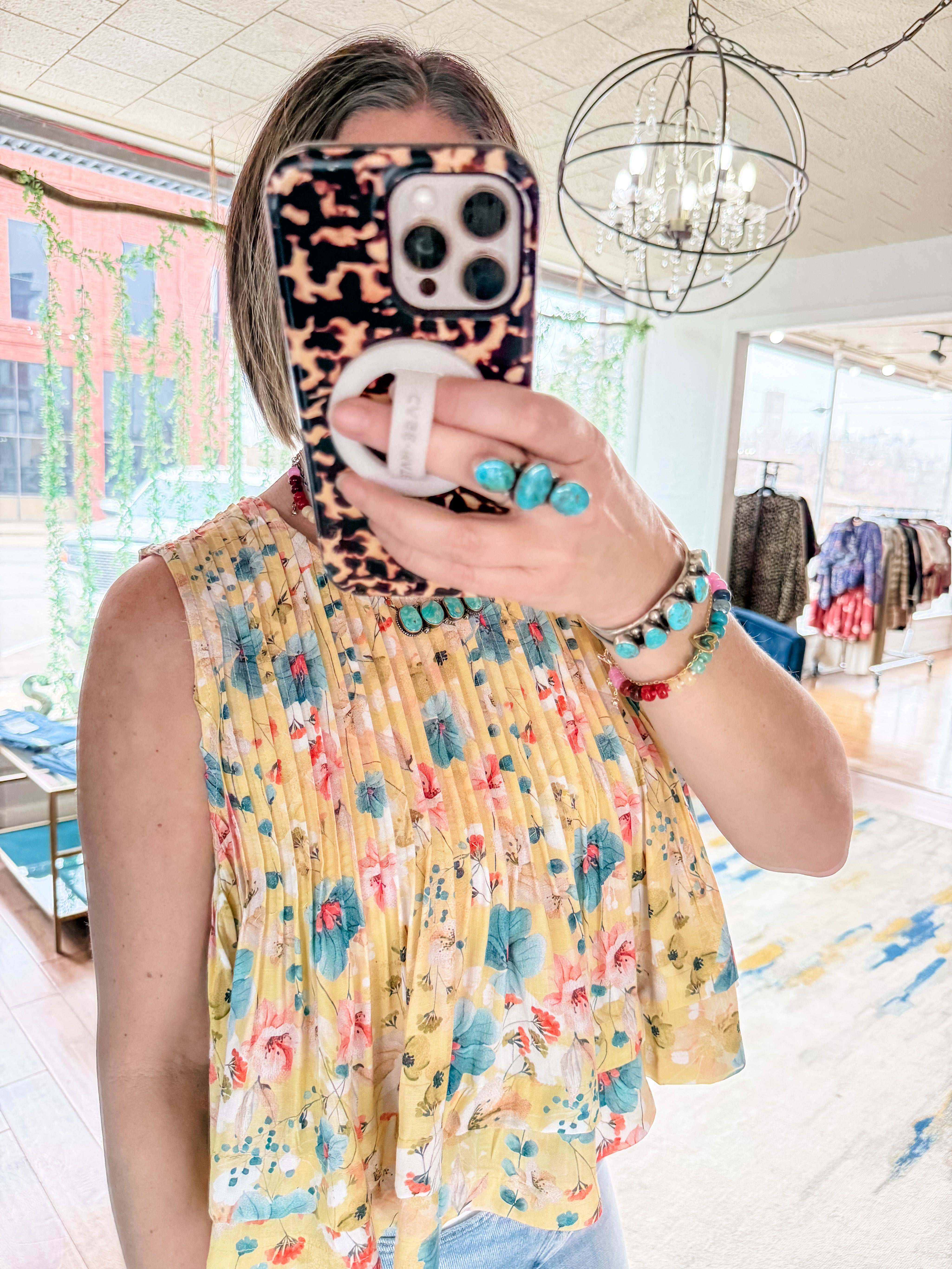 Sunny Meadow Pleated Tank
