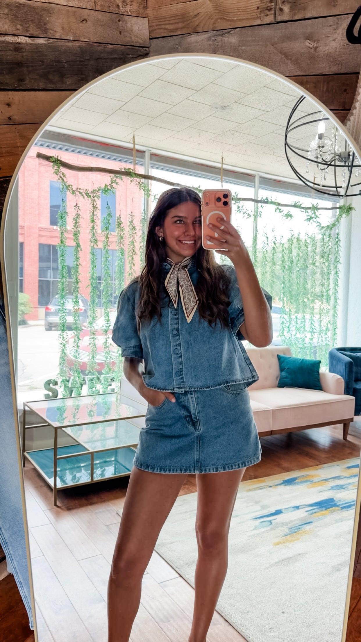 Denim Puff Sleeve Top