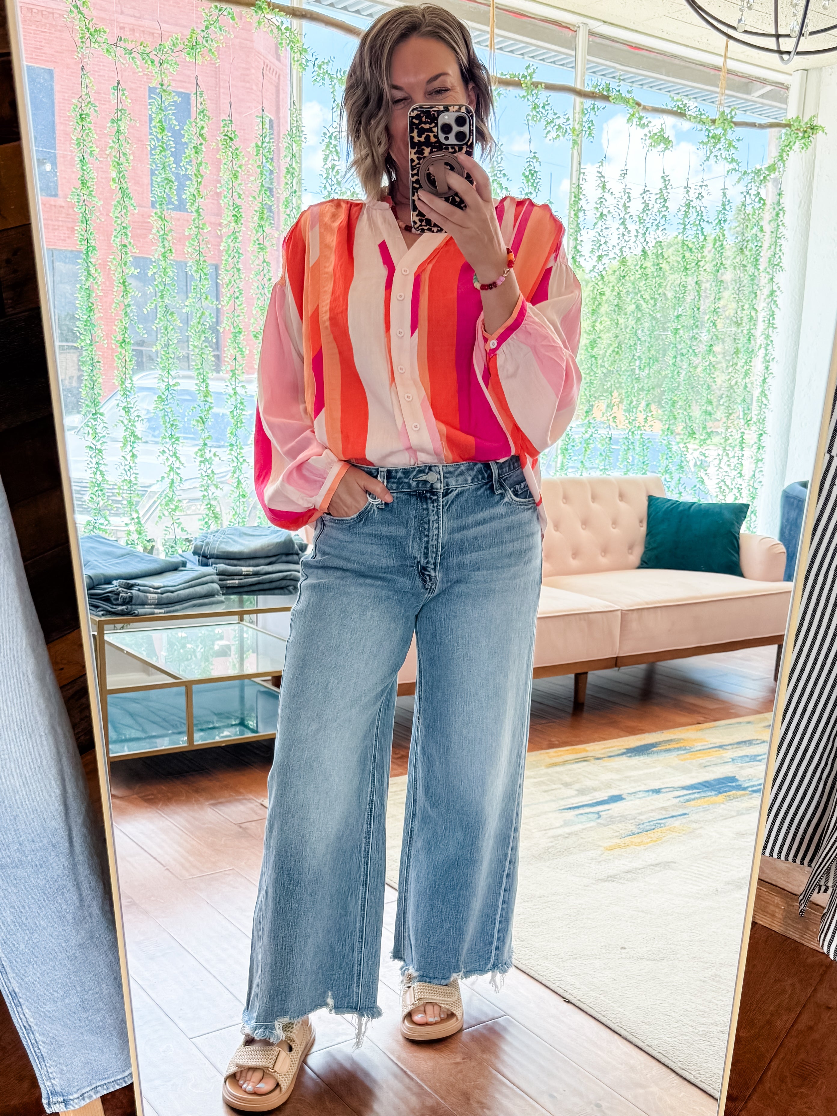 Summer Sky Button Down Top