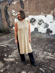 Sleeveless Open Longline Sweater