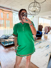 Puff Sleeve Contrast Top