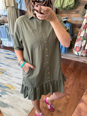 Button Down Mini Dress