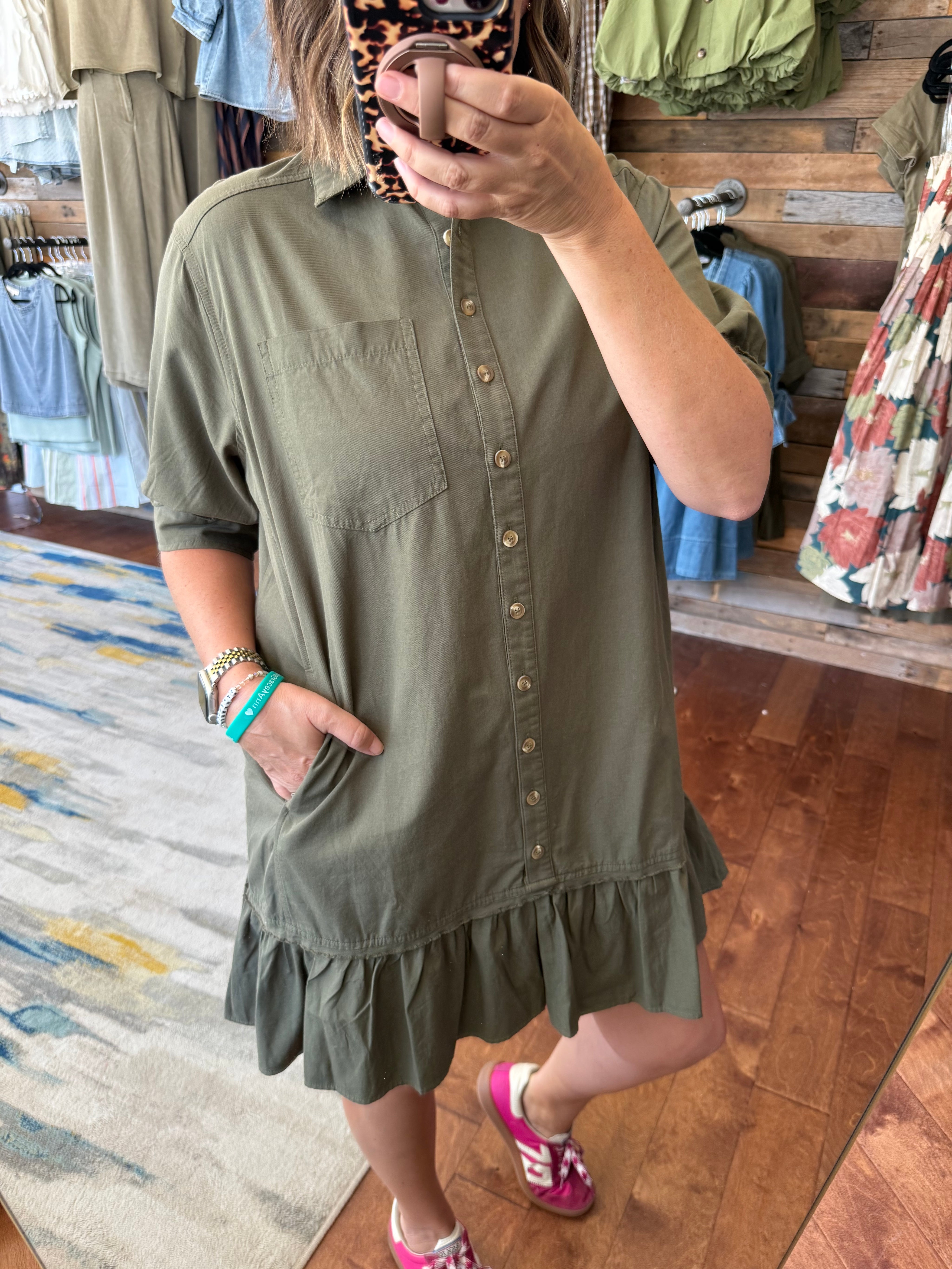 Button Down Mini Dress