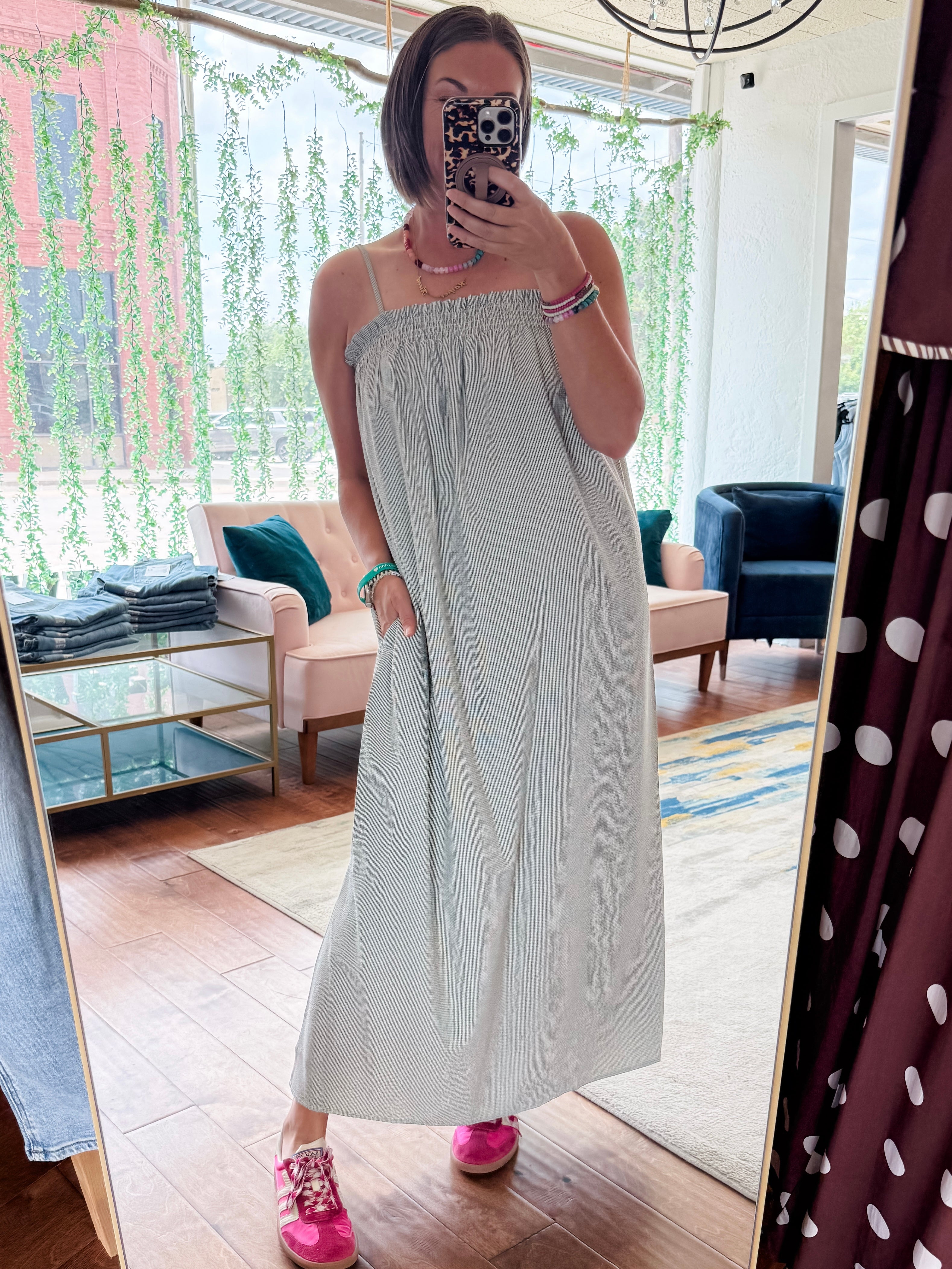 Striped Sleeveless Midi Dress