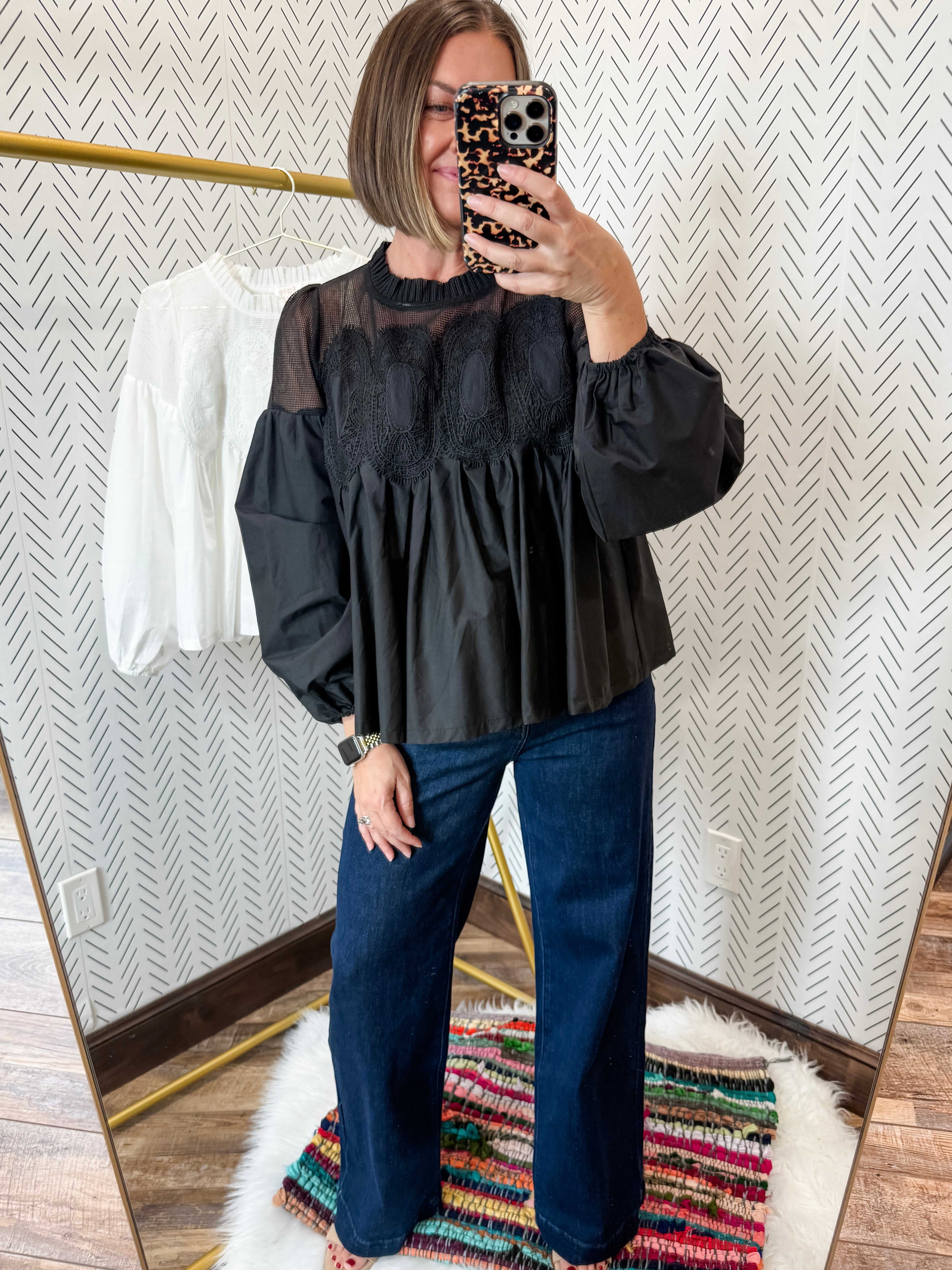 Ellie Applique Long Sleeve Top