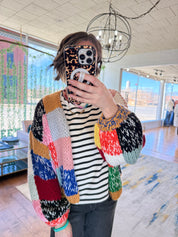 Rainbow Squares Cardigan