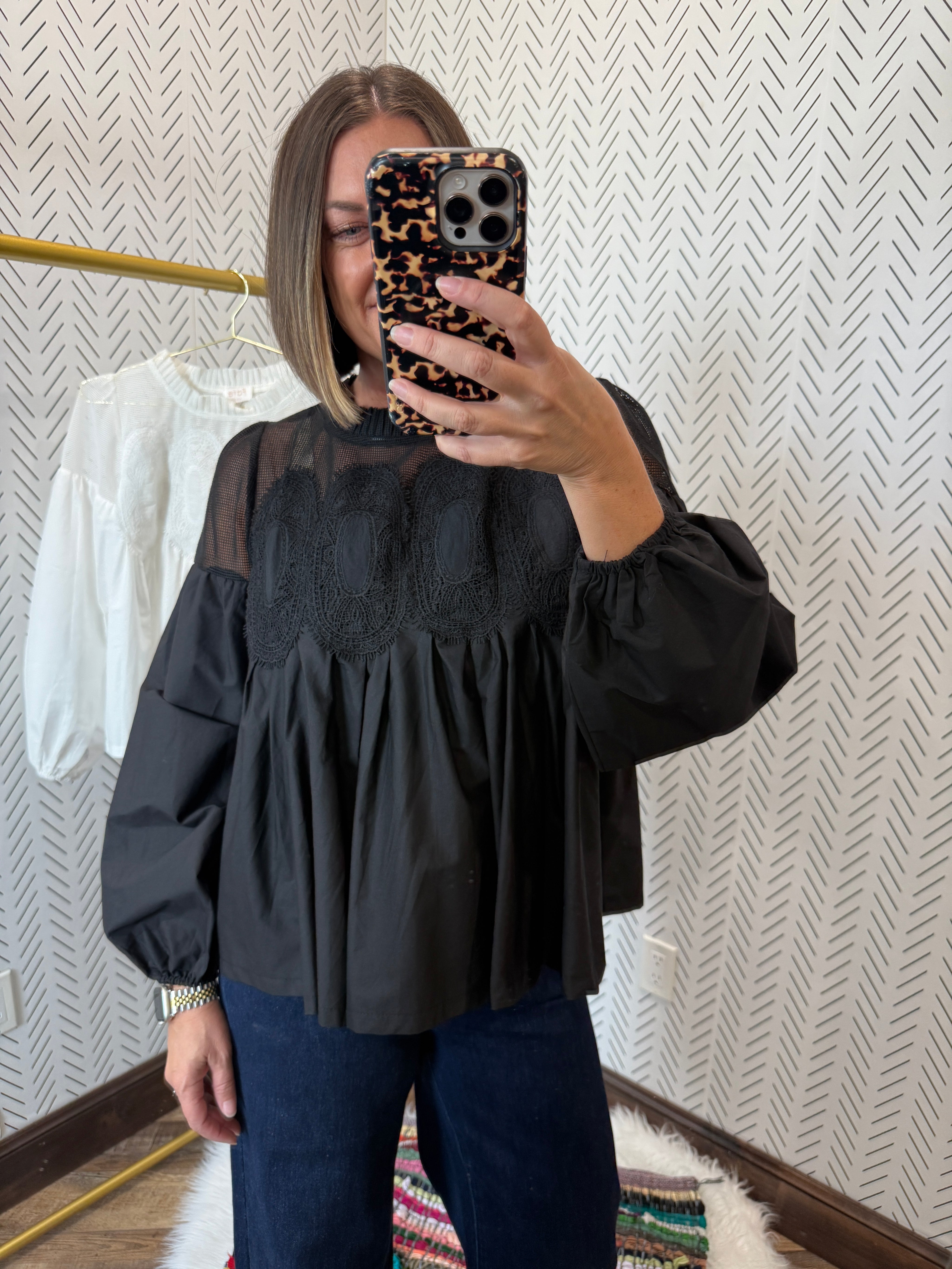 Ellie Applique Long Sleeve Top