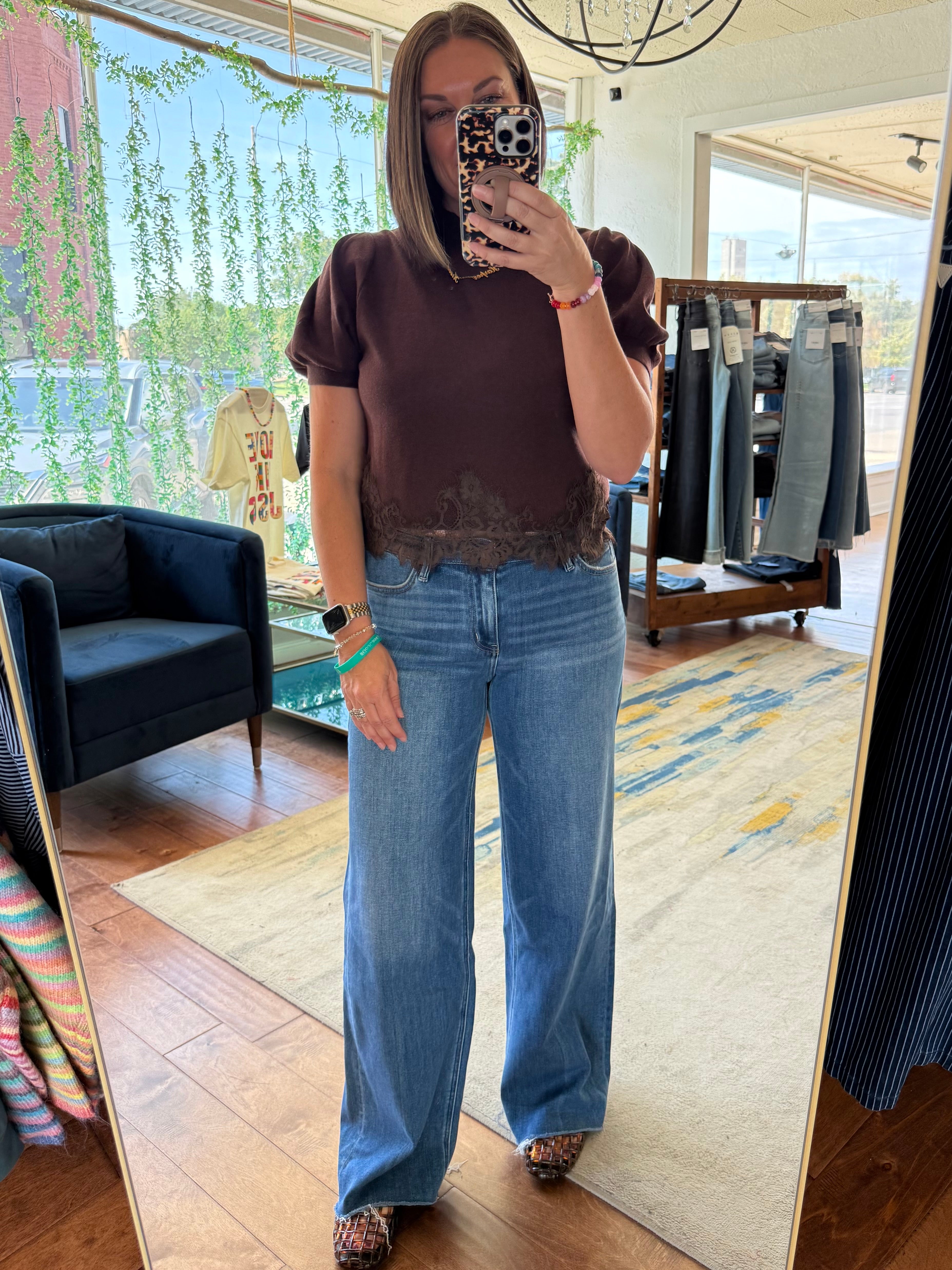 Lace Trimmed Sweater