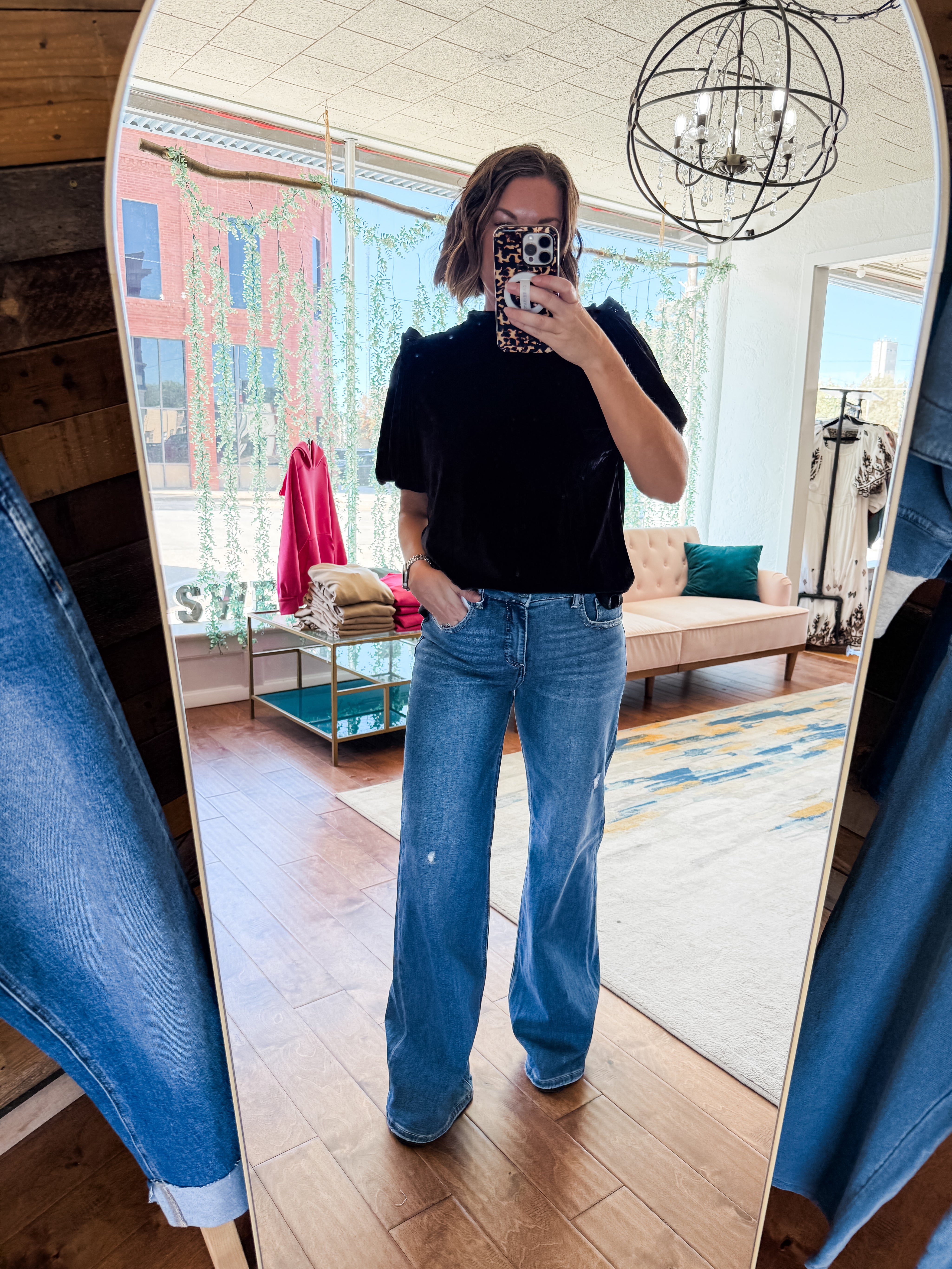 Velvet Puff Short Sleeve Top