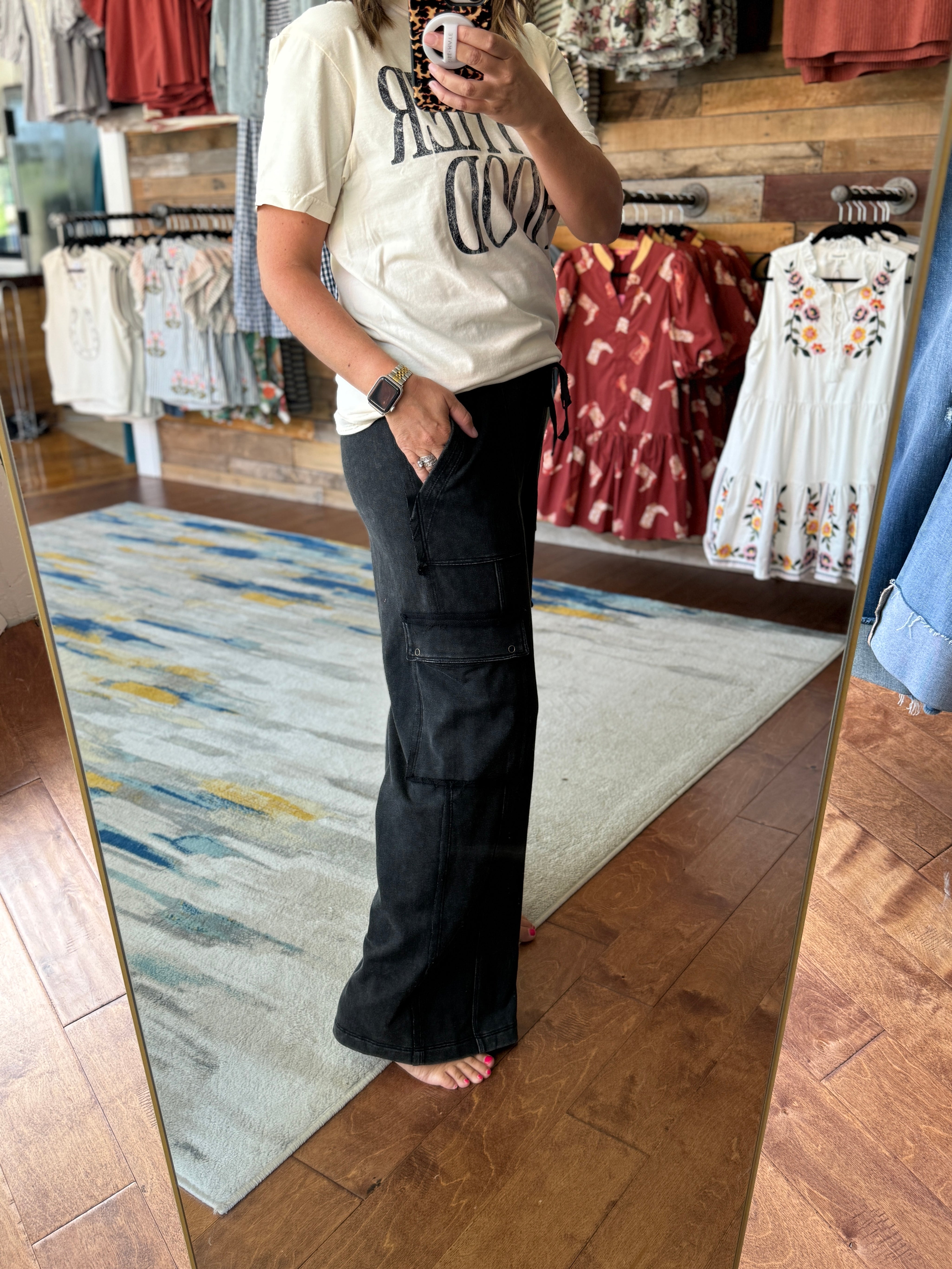 Snow Washed Cargo Sweatpants