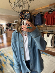 Cotton Fleece Oversized Shacket