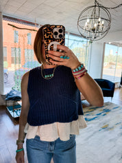 Carmine Layered Top