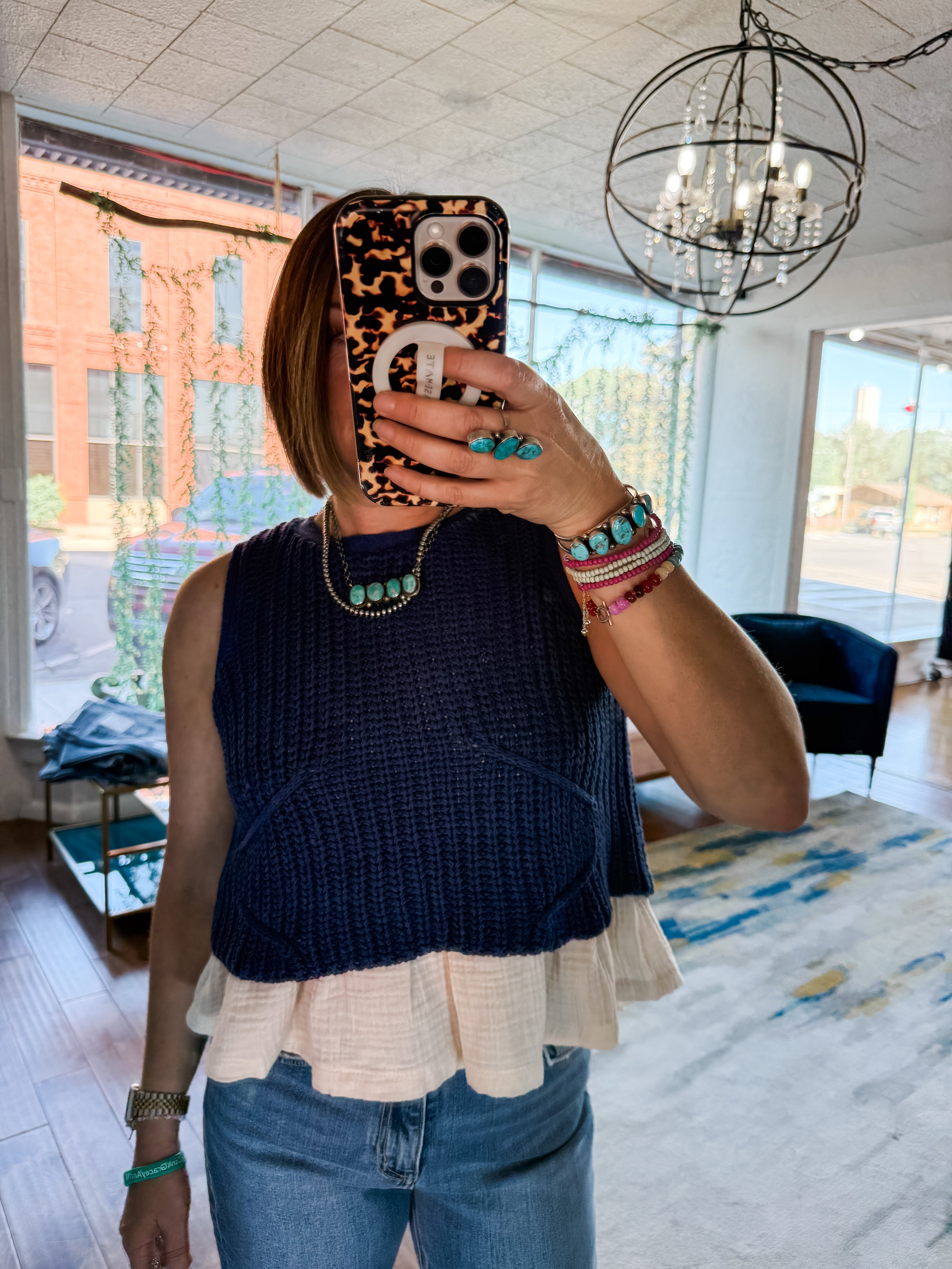 Carmine Layered Top