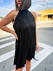 Pleated Black Dress
