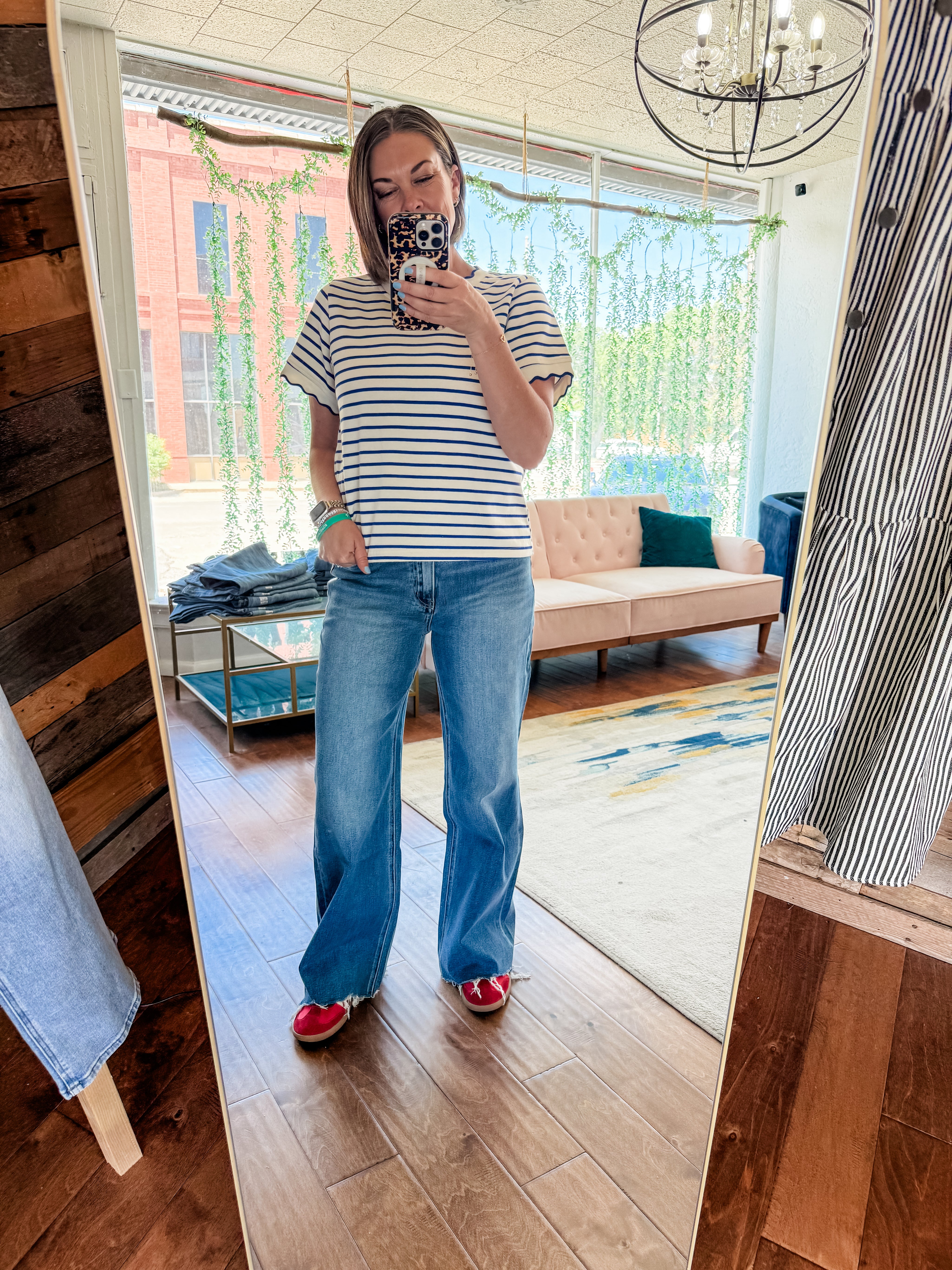 Scalloped Stripe Top