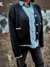 Whipstitch Sweater Cardigan