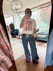 Pinstripe Straight Leg Pants