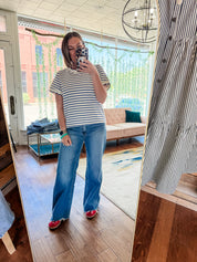 Scalloped Stripe Top