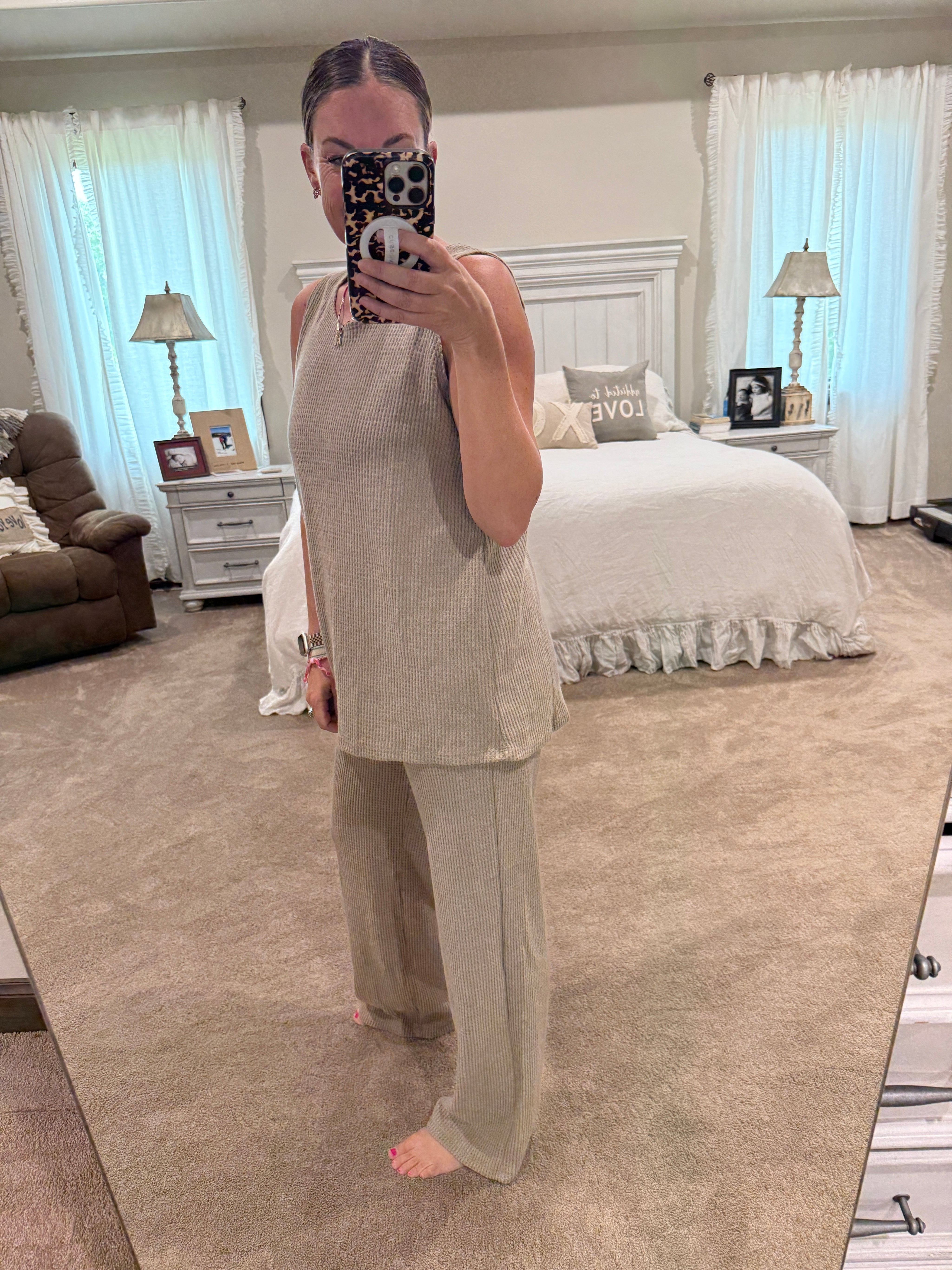 Unwind Waffle Pant Set