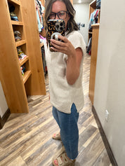 Classic Side-Slit Sleeveless Sweater