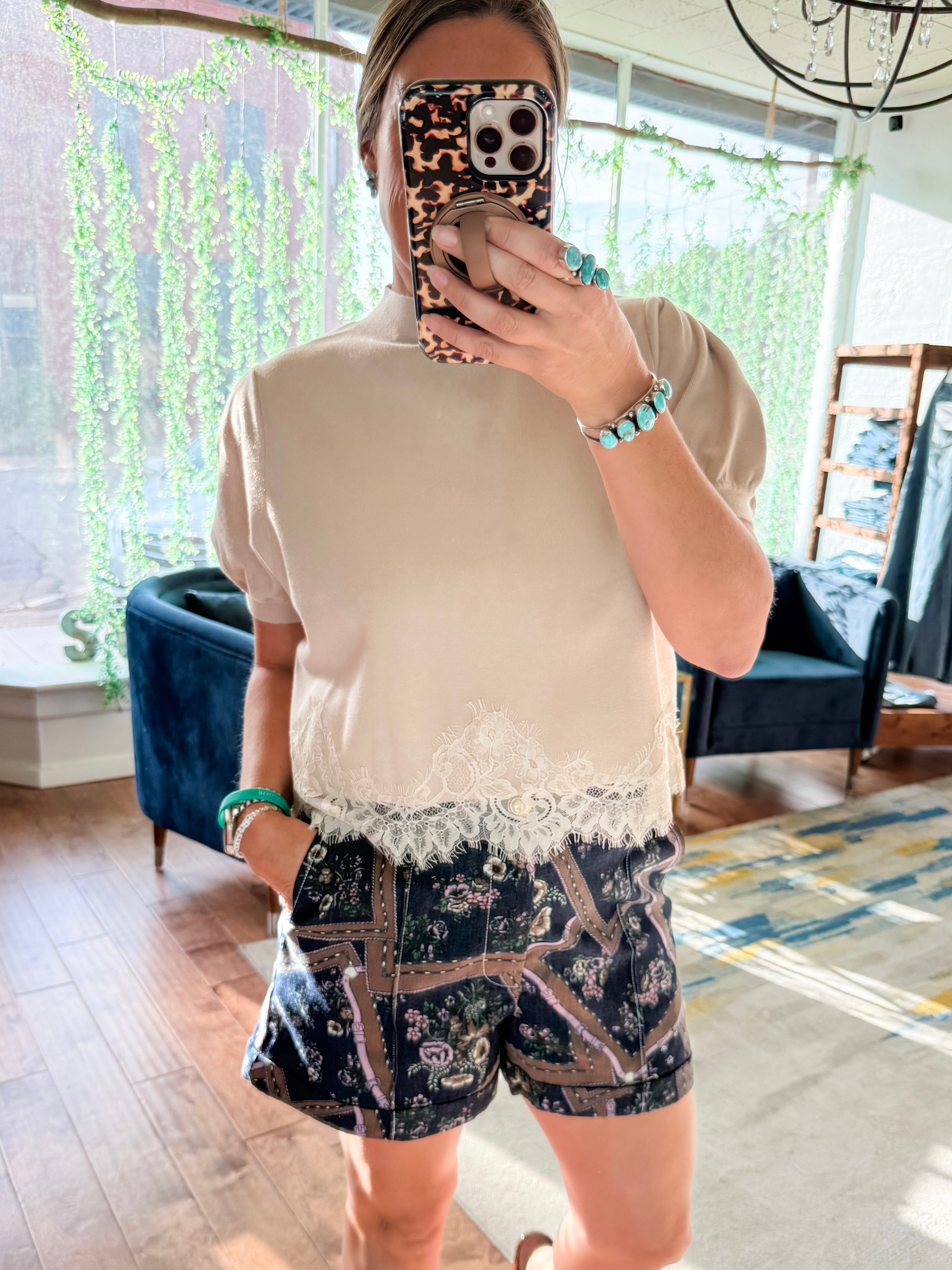 Vintage Patchwork Denim Shorts