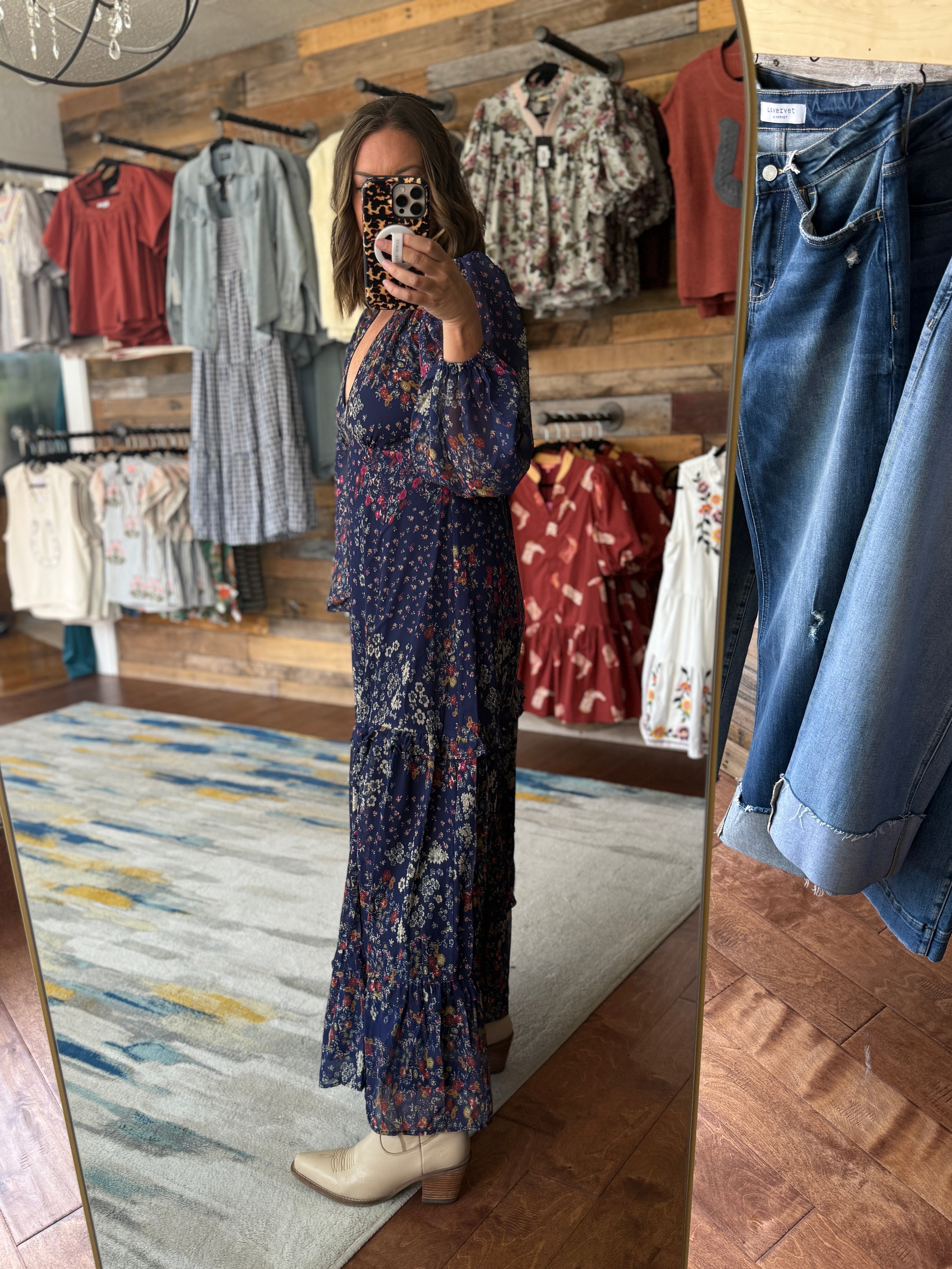 Fall Floral Tier Maxi Dress