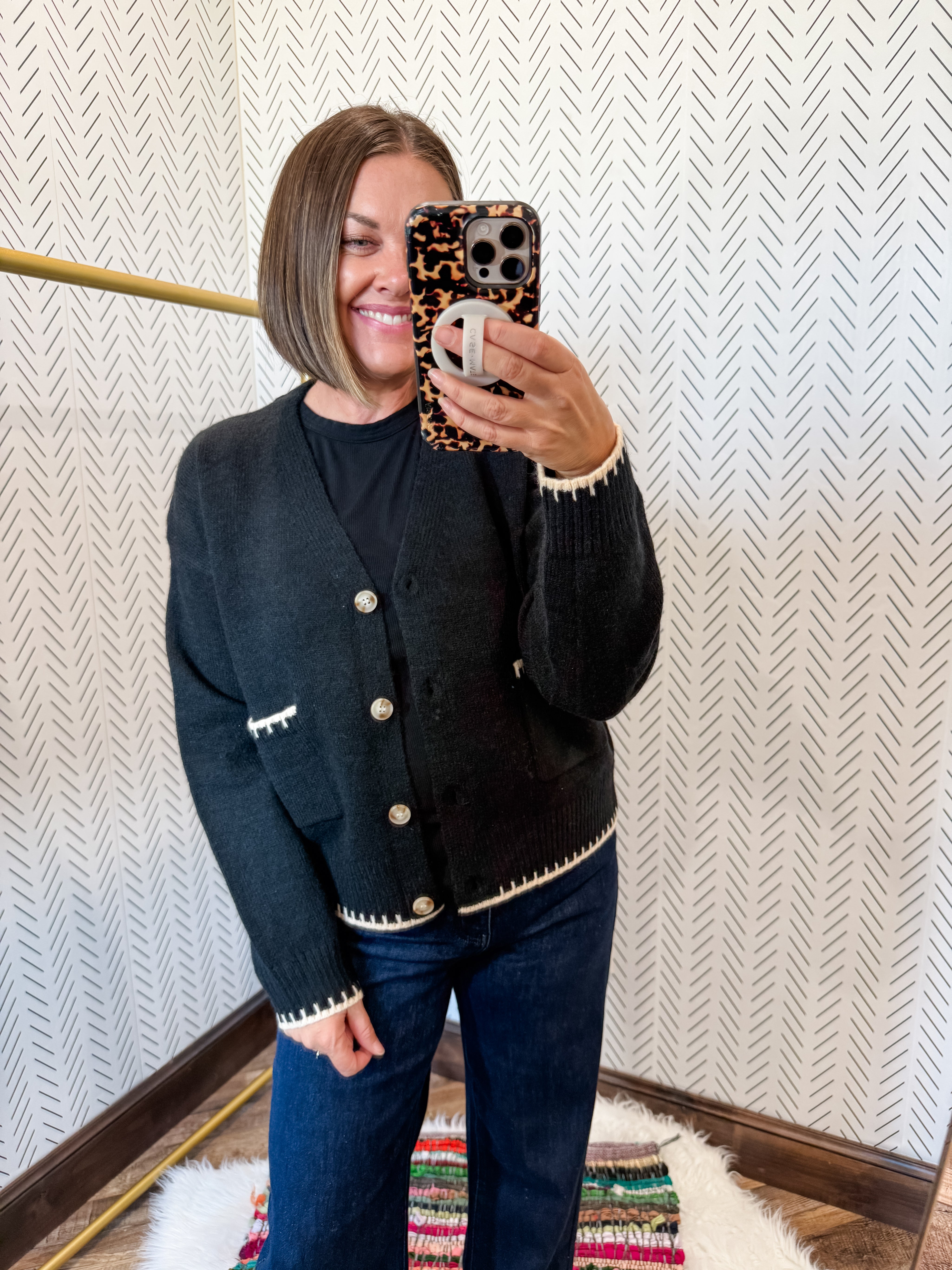 Whipstitch Sweater Cardigan