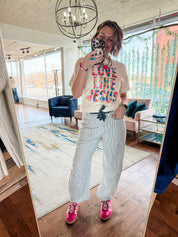 Striped Utility Barrel Pants