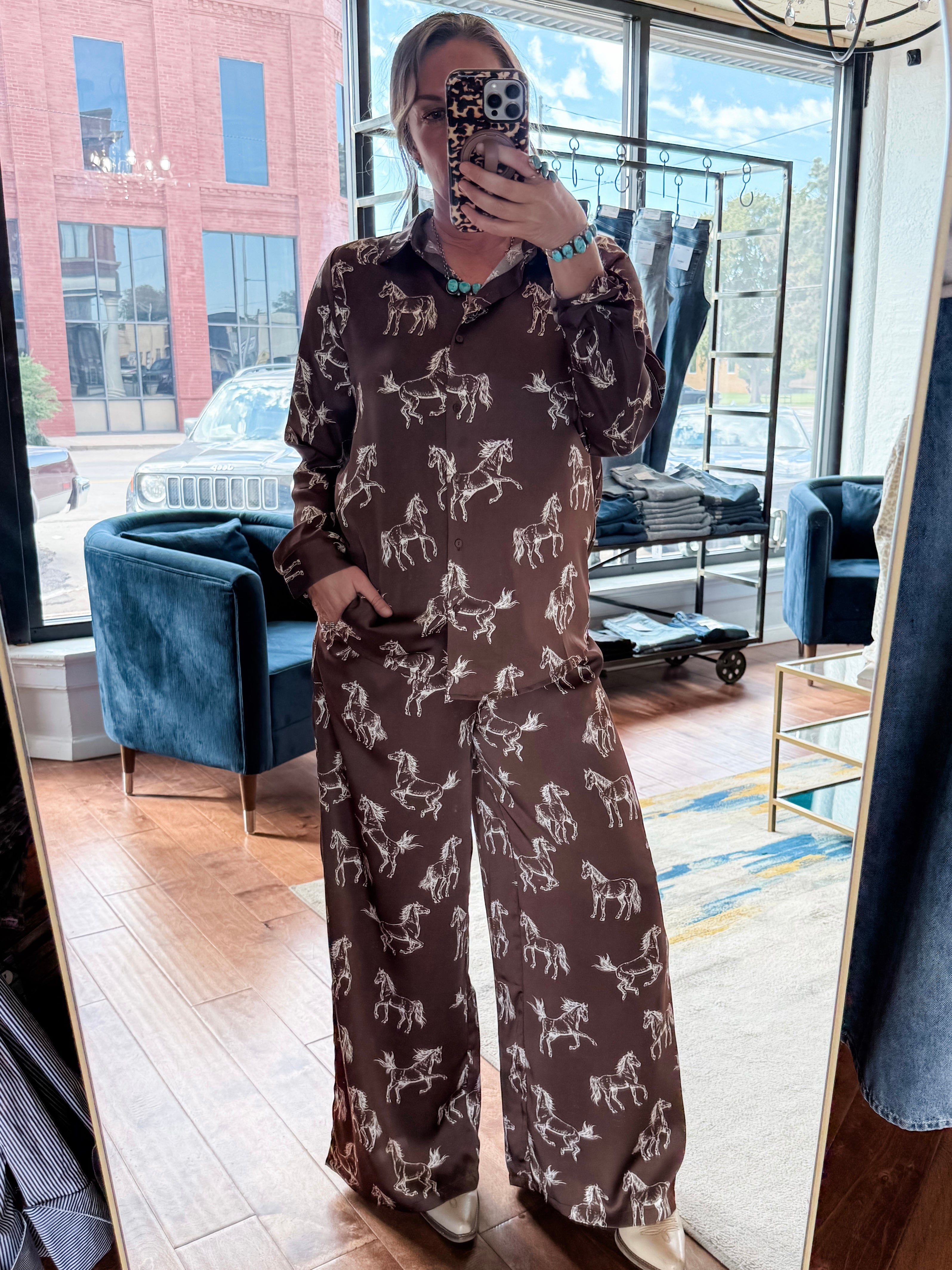 Horse Satin Blouse