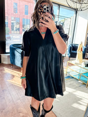 Pleather Mini Dress