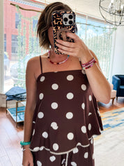 Polka Dot Peplum Top