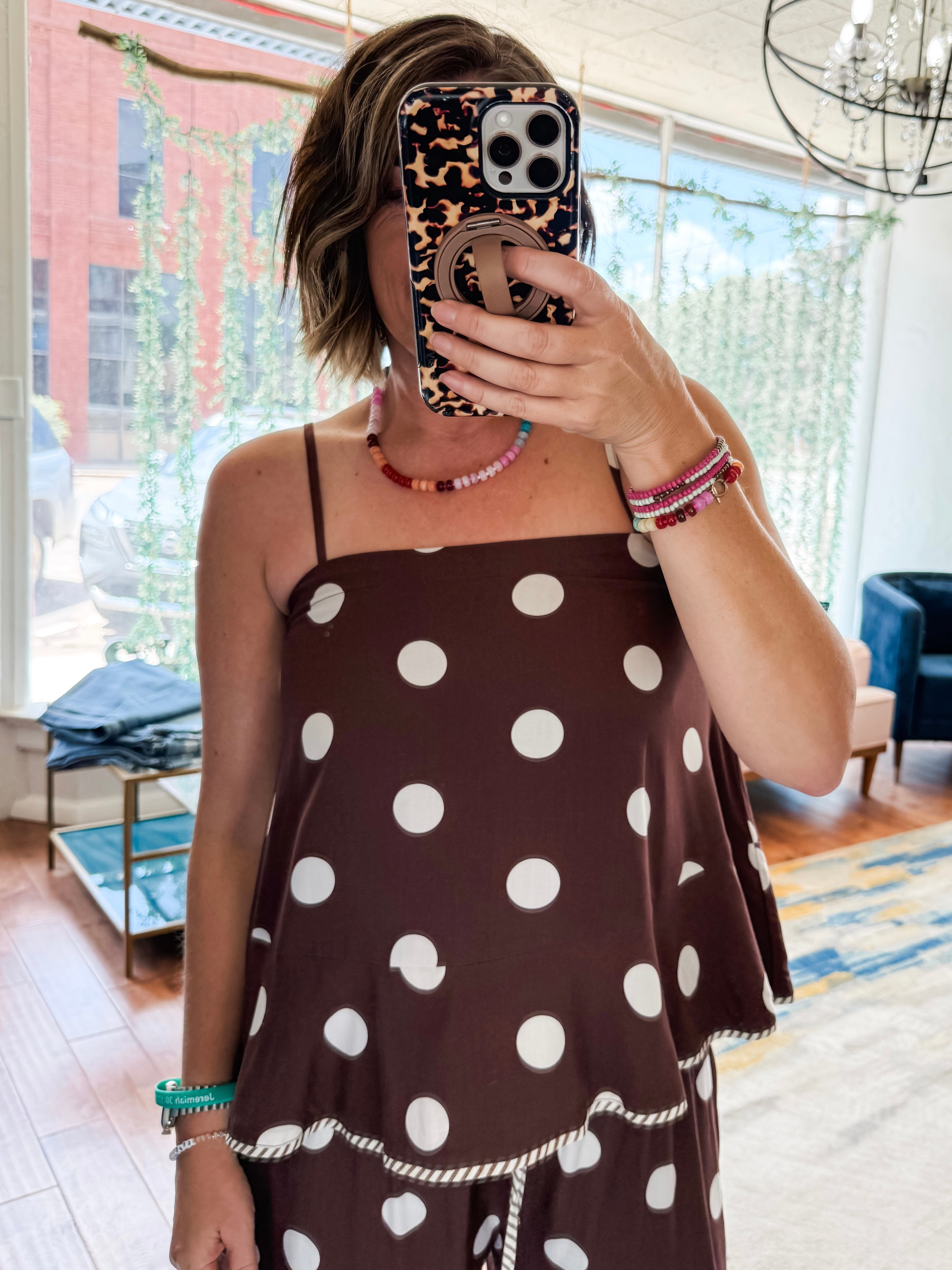 Polka Dot Peplum Top