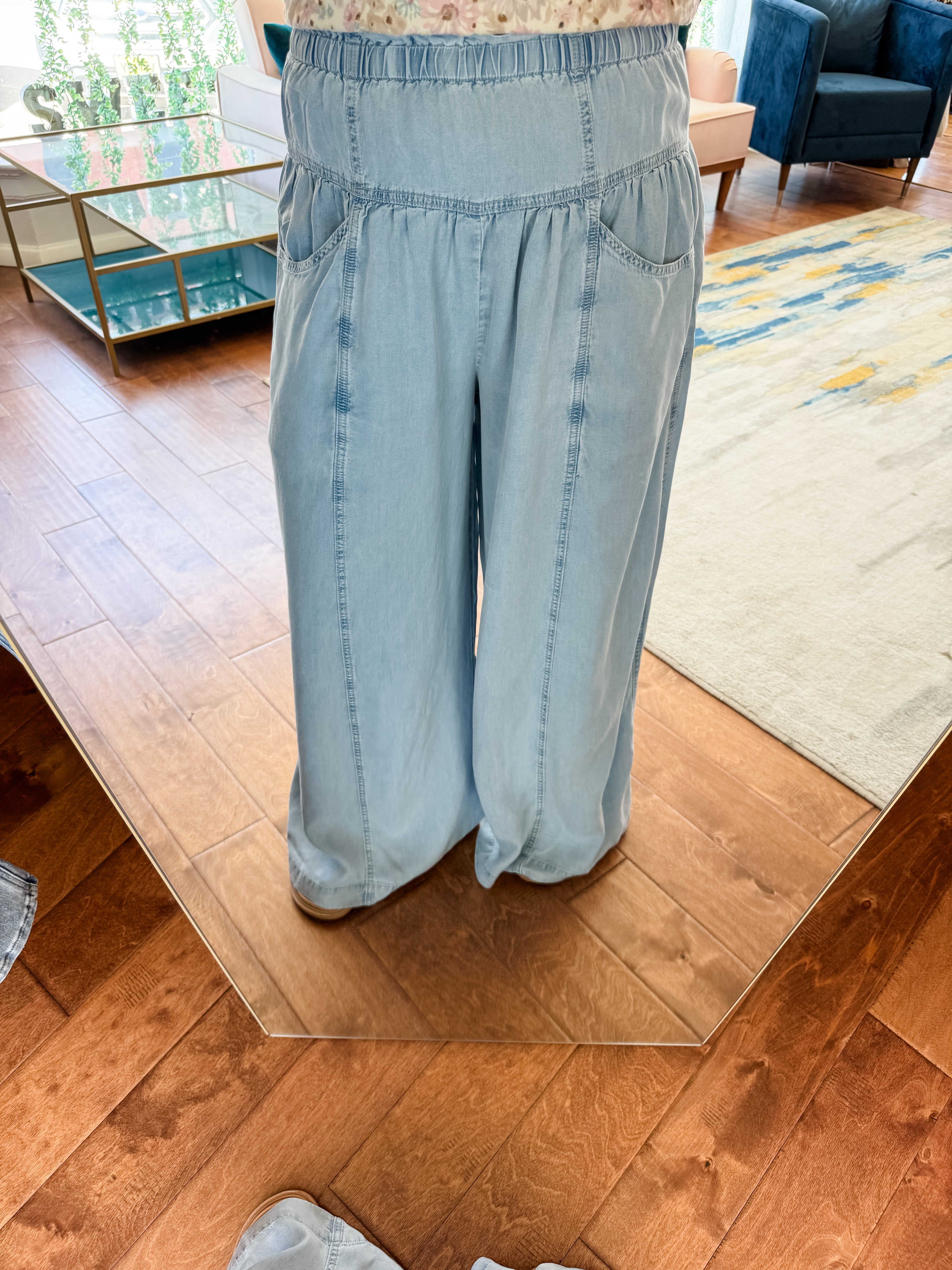 Tencel Denim Wide-leg Pant