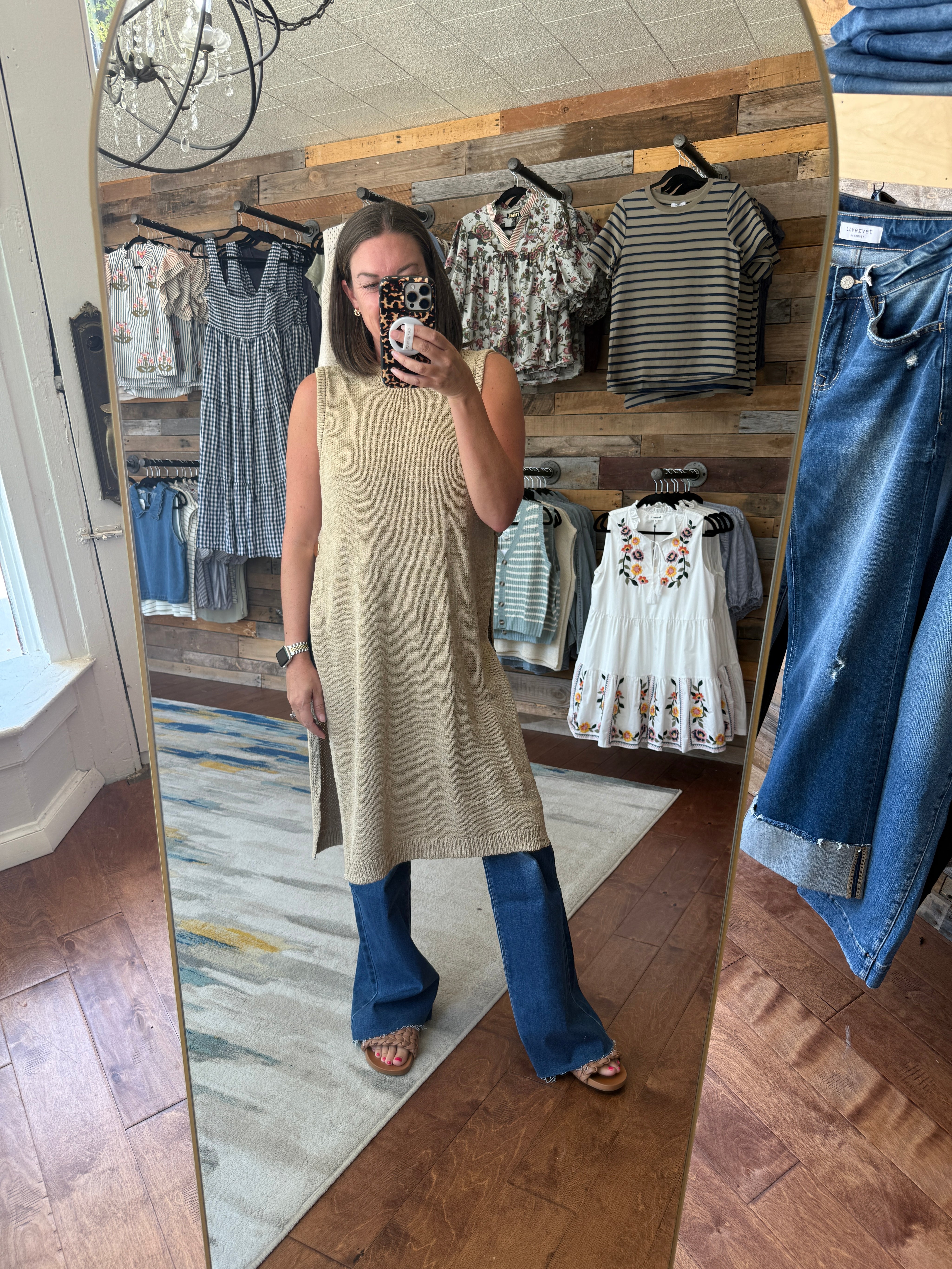 Sleeveless Open Longline Sweater