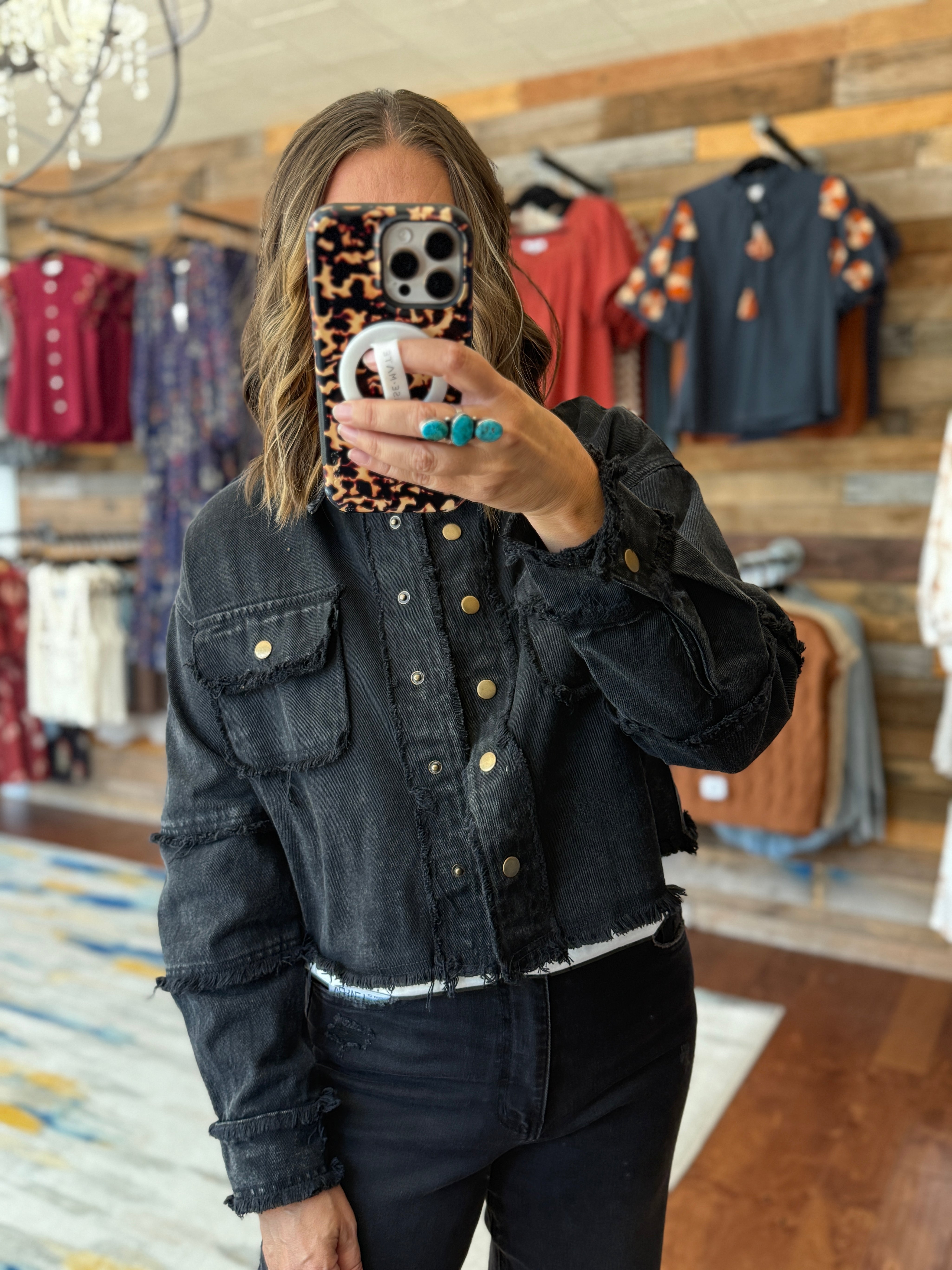 Vintage Washed Frayed Jacket